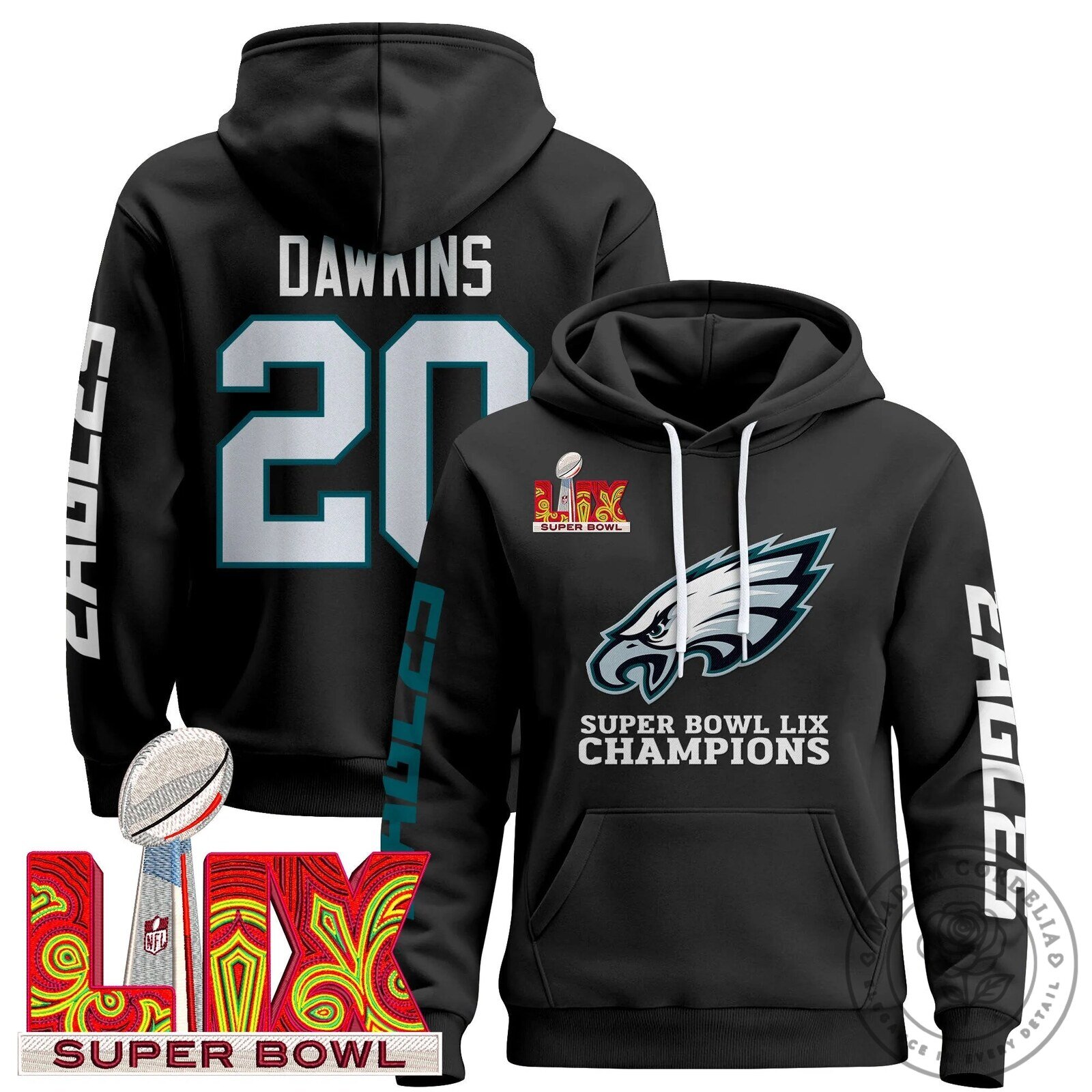 Philadelphia Eagles Super Bowl LIX Champions Pullover Hoodie 21 Philadelphia Eagles Super Bowl LIX Champions Pullover Hoodie