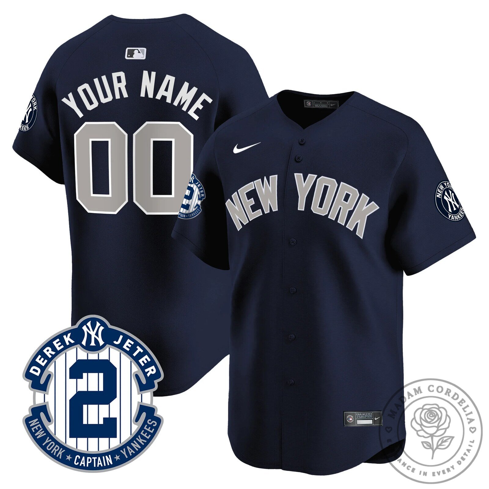 New York Yankees Black Gold Baseball Jersey by Derek Jeter 20 New York Yankees Black Gold Baseball Jersey by Derek Jeter