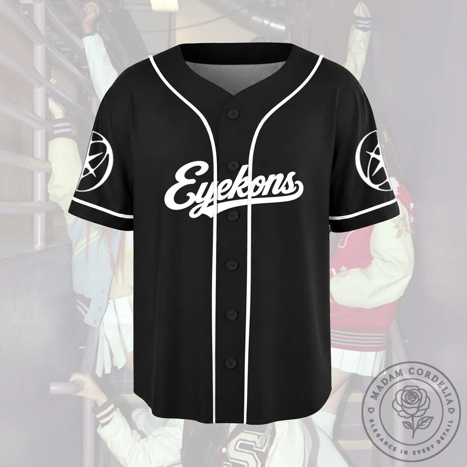 KATSEYE The 2026 Tour Pink Flame Cyberpunk Baseball Jersey 8 KATSEYE The 2026 Tour Pink Flame Cyberpunk Baseball Jersey