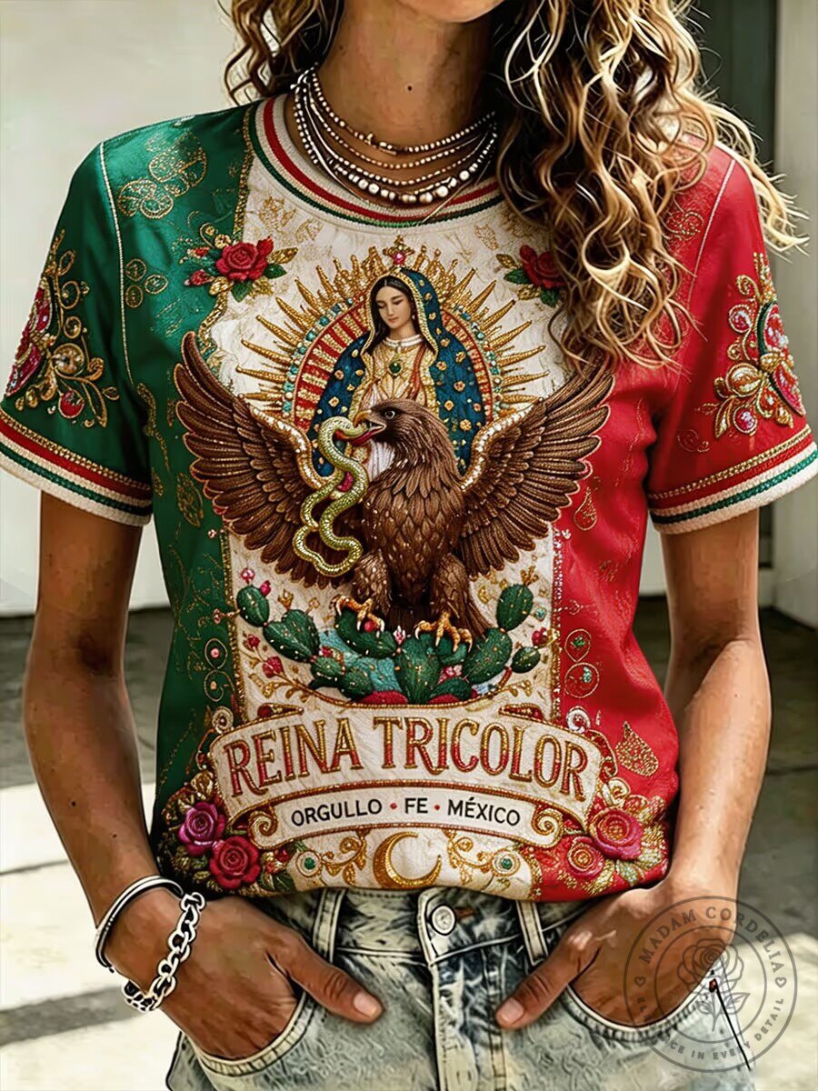 Mexico Football Fan Shirt, Our Lady of Guadalupe and Eagle T-Shirt