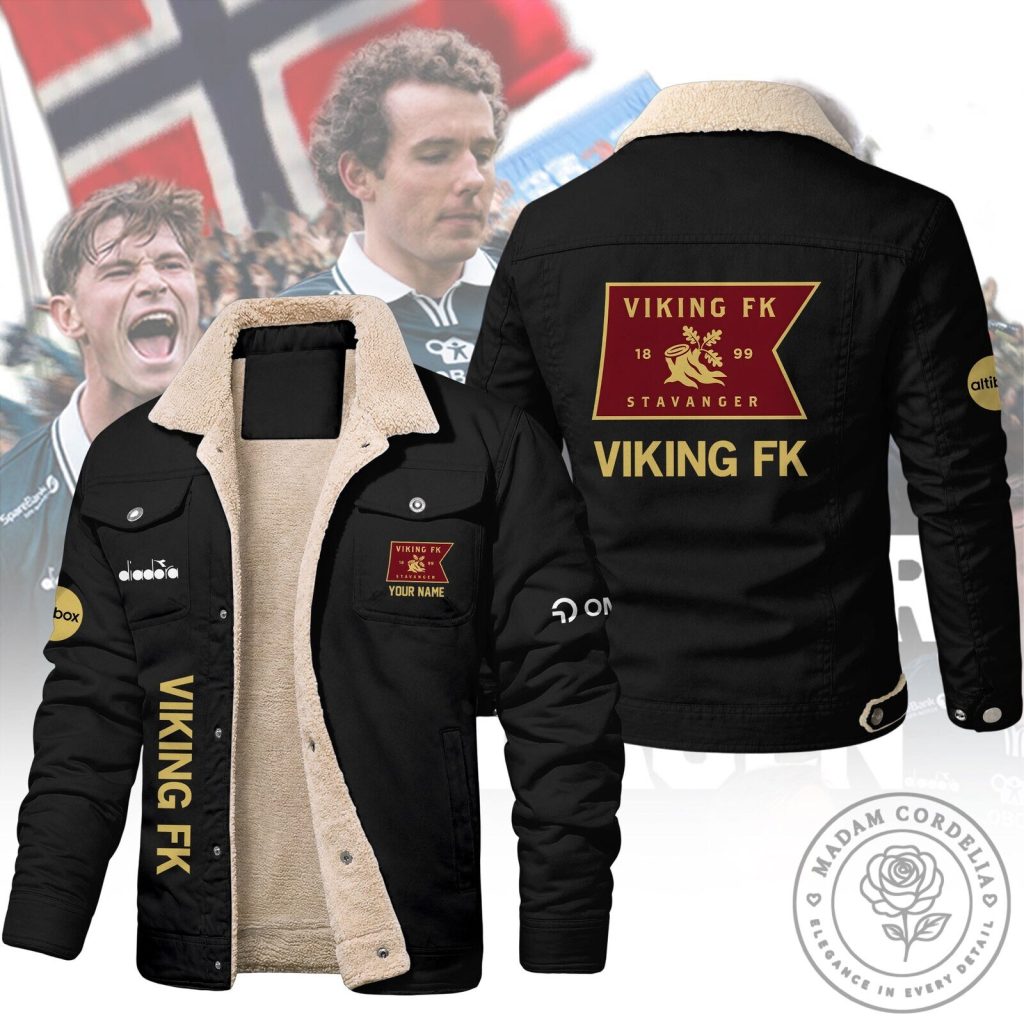 Viking FK Football Club Sherpa Fleece Lined Winter Jacket Viking FK Football Club Sherpa Fleece Lined Winter Jacket