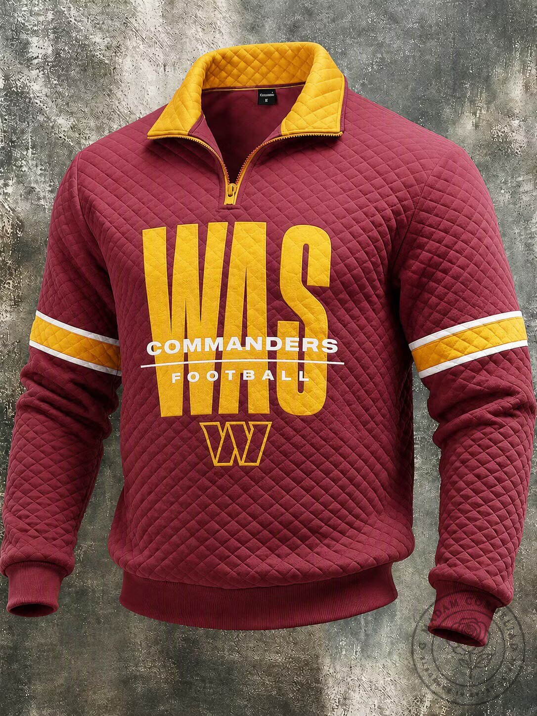 Washington Commanders Football Quilted Quarter Zip Pullover Sweatshirt