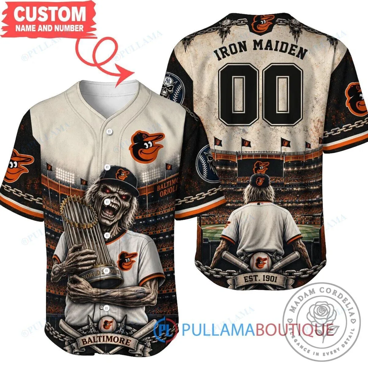 Baltimore Orioles Iron Maiden Eddie Baseball World Series Jersey
