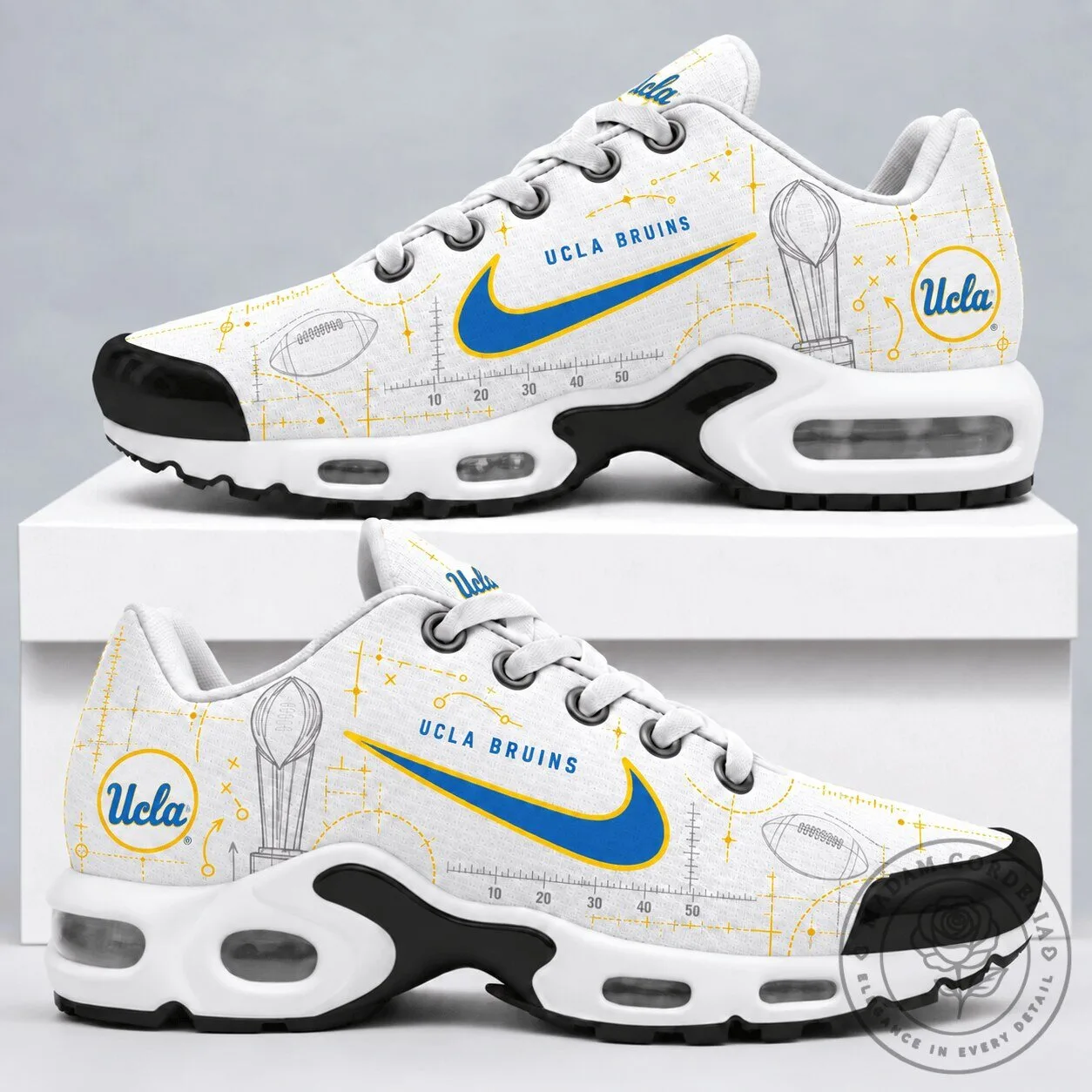 UCLA Bruins Football Playbook Design White Running Shoes