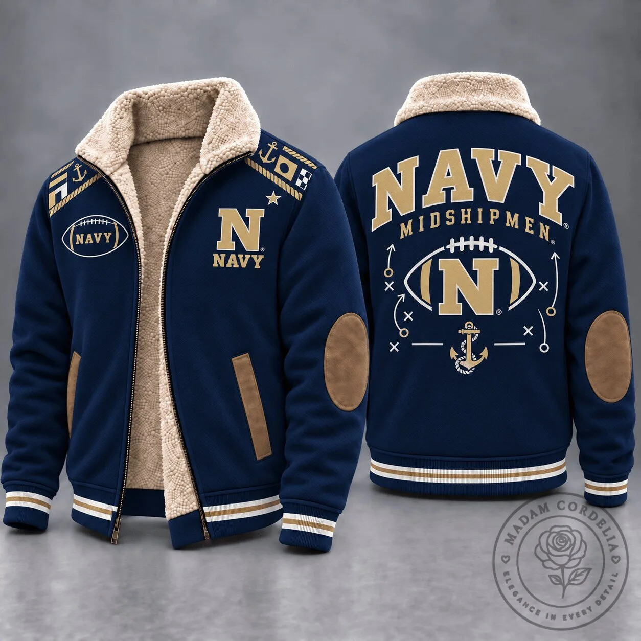Navy Midshipmen Football Team Sherpa Fleece Jacket