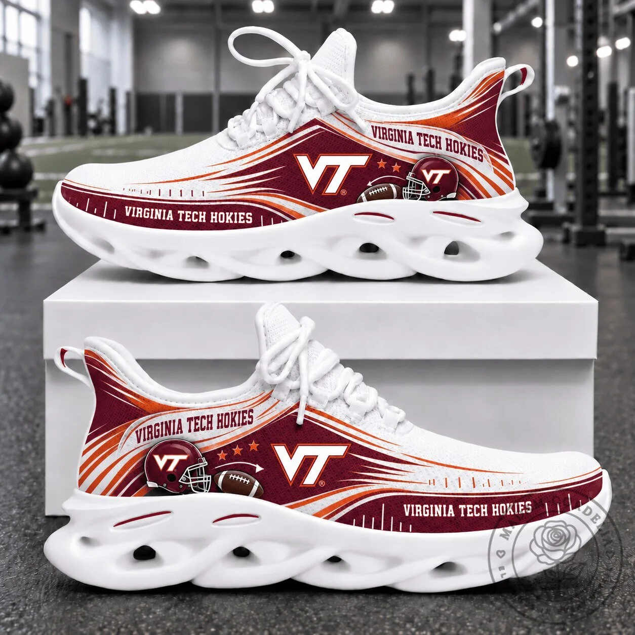 Virginia Tech Hokies Football Fan Chunky Sneakers Shoes