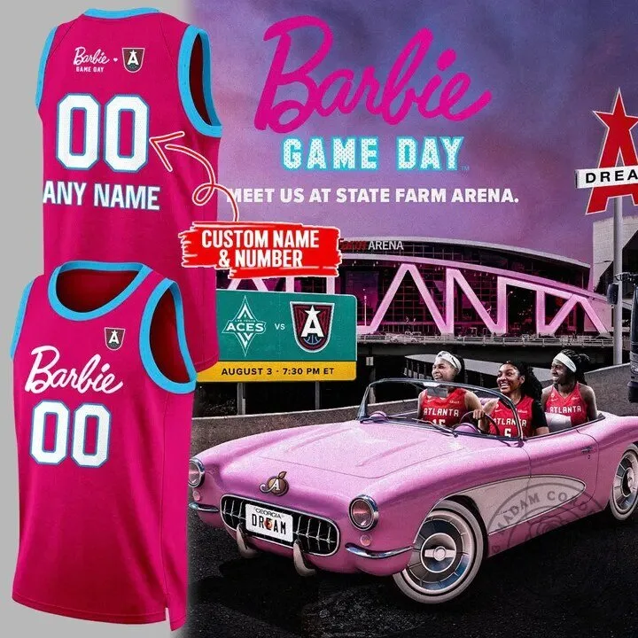 Atlanta Dream Barbie Game Day Limited Custom Jersey 2 Atlanta Dream Barbie Game Day Limited Custom Jersey