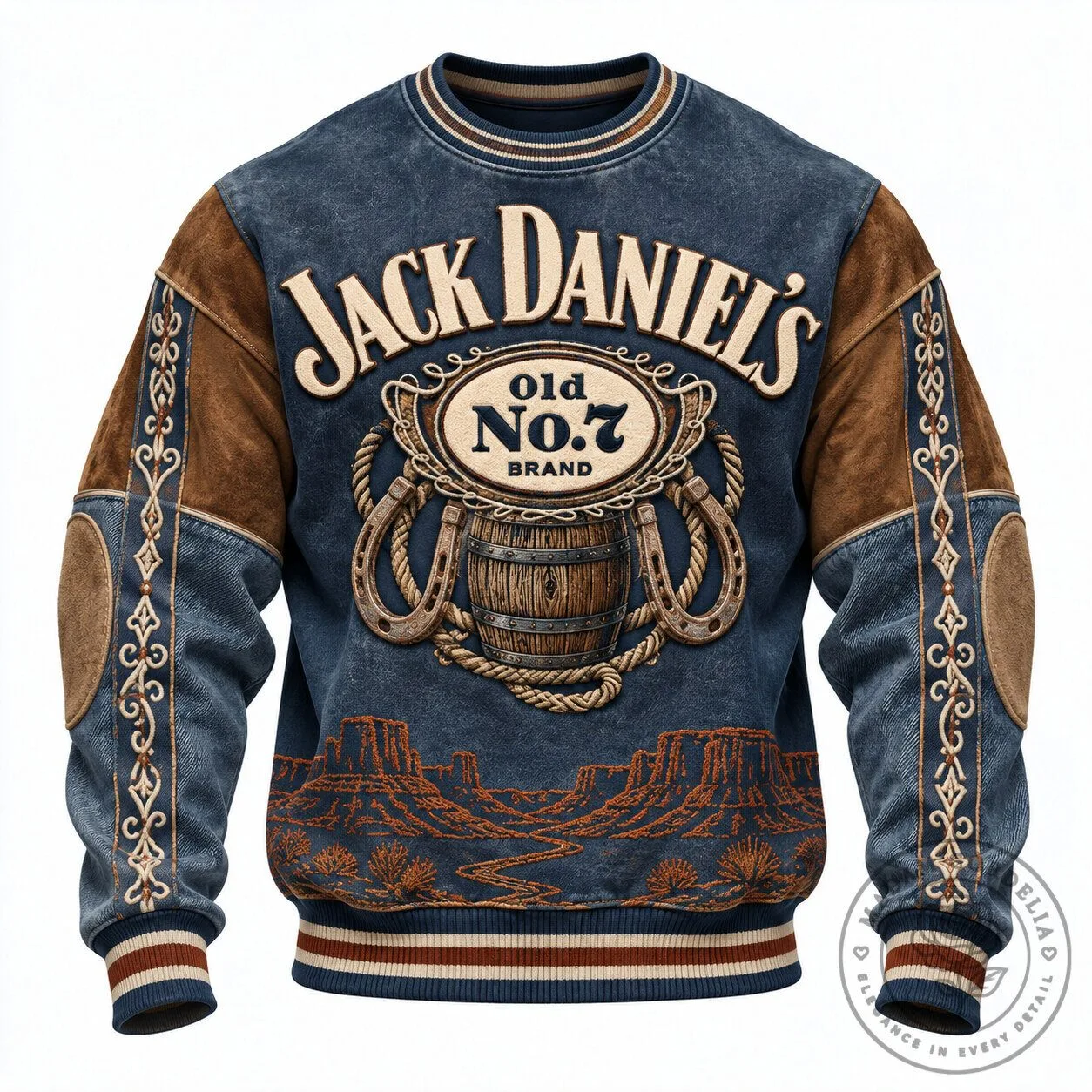 Jack Daniel's Old No. 7 Brand Whiskey Western Cowboy Style Sweatshirt