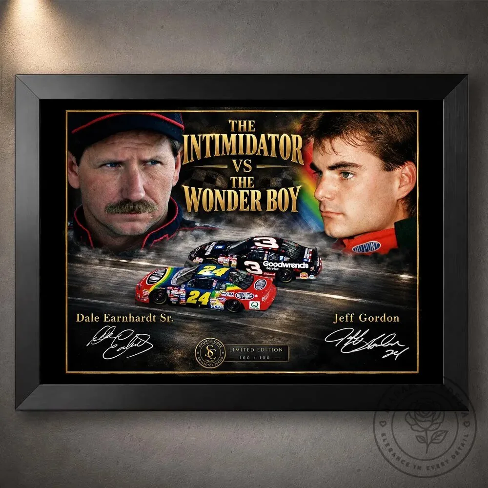 Dale Earnhardt Senior and Jeff Gordon The Intimidator Versus The Wonder Boy Wall Art