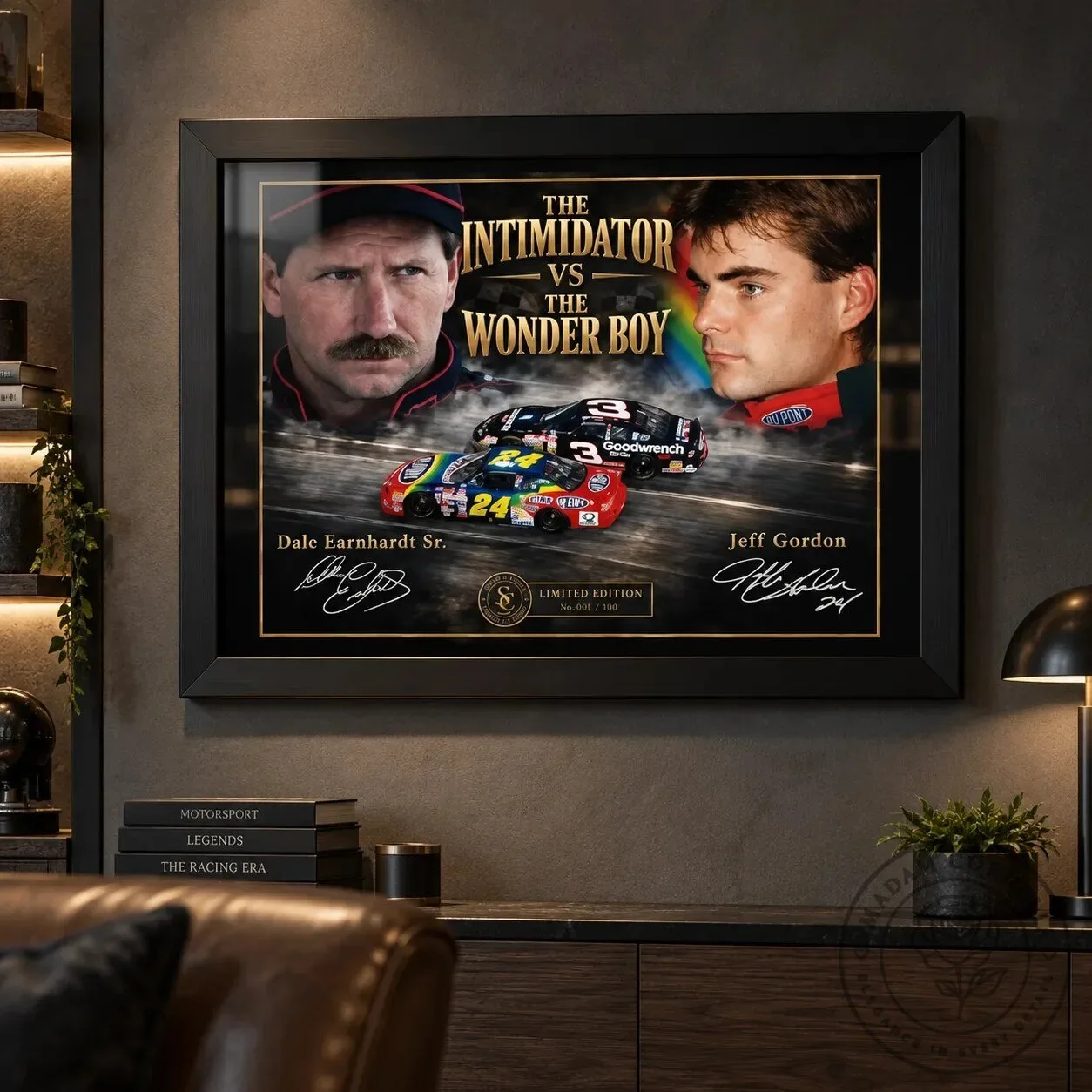 Dale Earnhardt Senior and Jeff Gordon The Intimidator Versus The Wonder Boy Wall Art 11 Dale Earnhardt Senior and Jeff Gordon The Intimidator Versus The Wonder Boy Wall Art