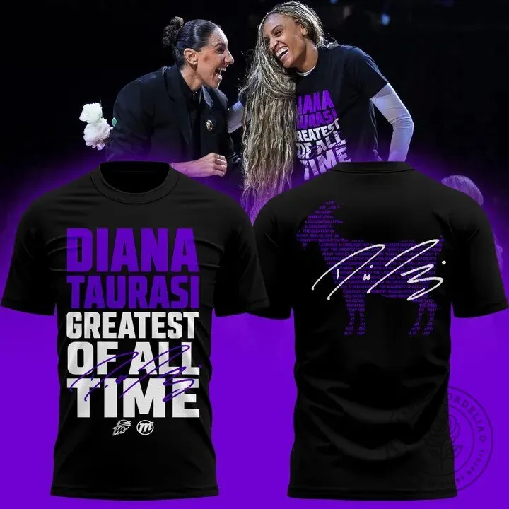 Black T-Shirt Featuring Diana Taurasi: Phoenix Mercury's Greatest Of All Time
