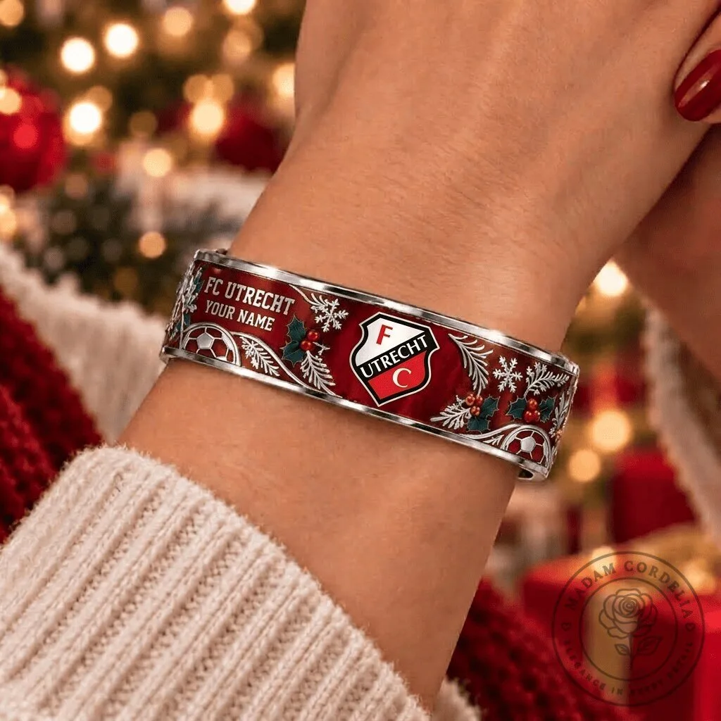 FC Utrecht Eredivisie Christmas Holly Snowflake Bracelet