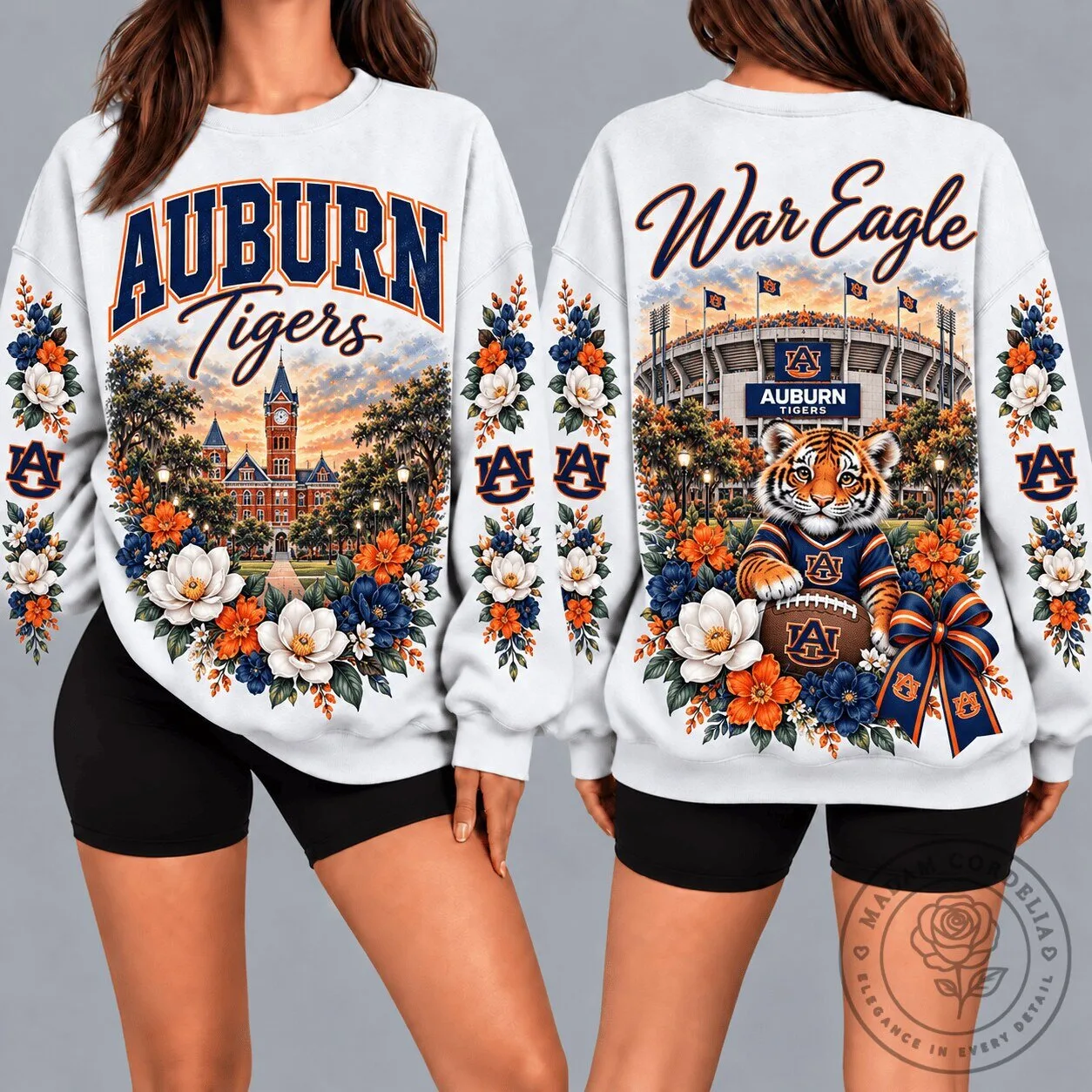 Auburn Tigers Floral War Eagle University Sweatshirt