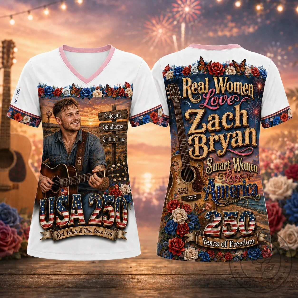 Zach Bryan Red White Blue 250 Years Patriotic Country Music T-Shirt
