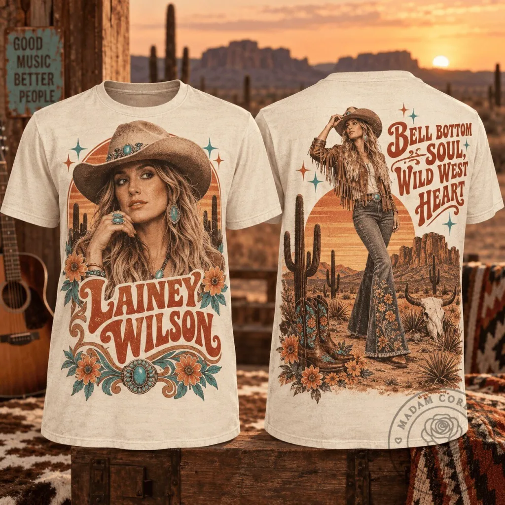 Lainey Wilson Bell Bottom Soul Wild West Heart Country Music T-Shirt Lainey Wilson Bell Bottom Soul Wild West Heart Country Music T-Shirt