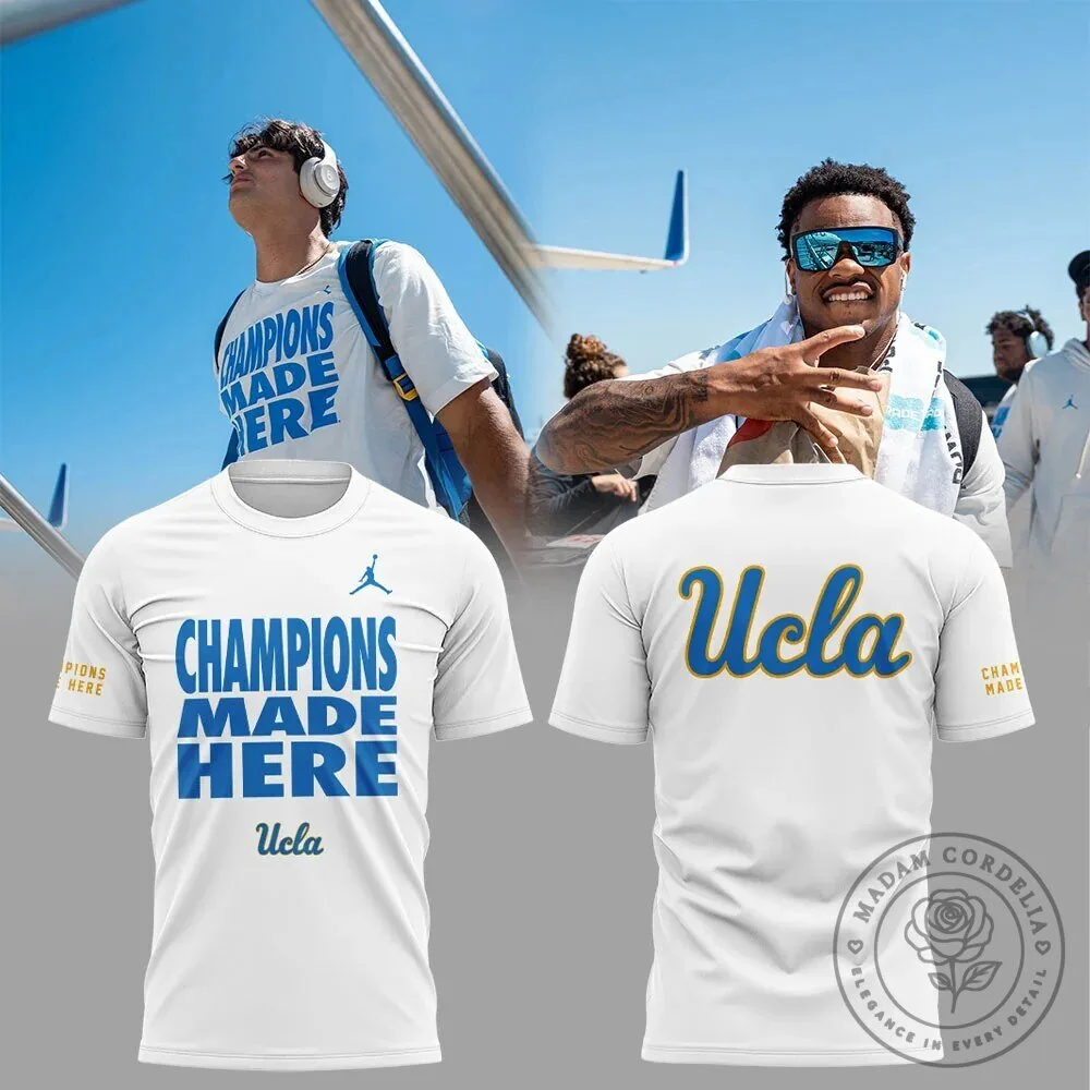 UCLA Football Champions Made Here White Short Sleeve T-Shirt