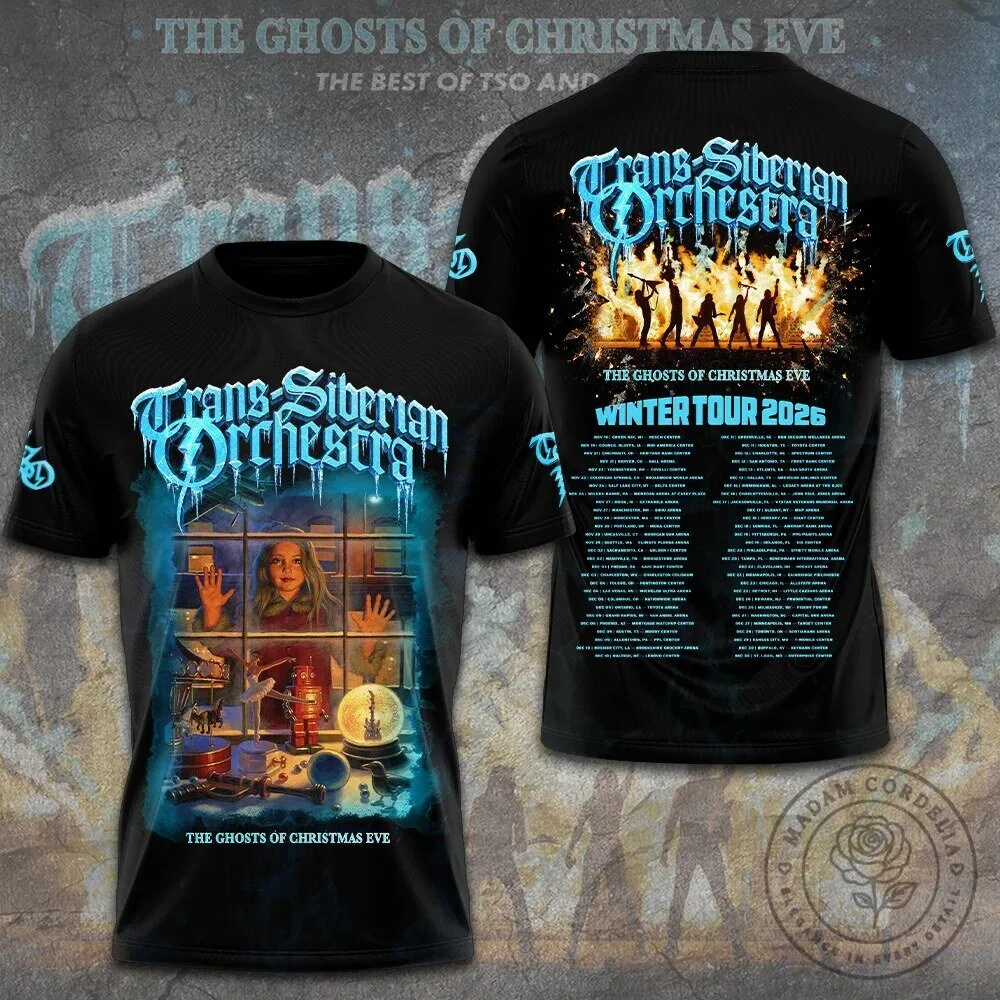 Trans-Siberian Orchestra The Ghosts of Christmas Eve Winter Tour 2026 Black T-Shirt