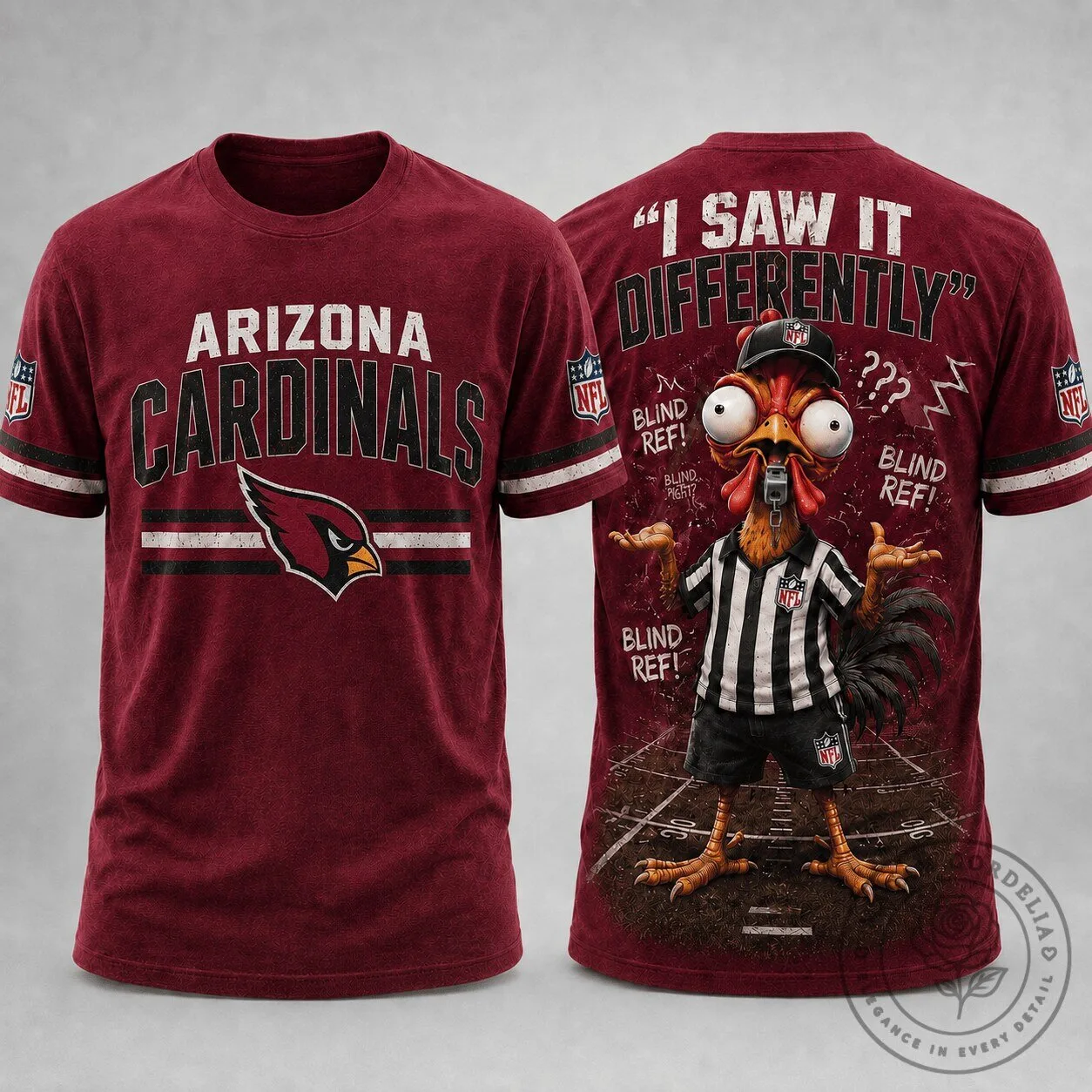 Arizona Cardinals Football Funny Blind Referee Chicken T-Shirt