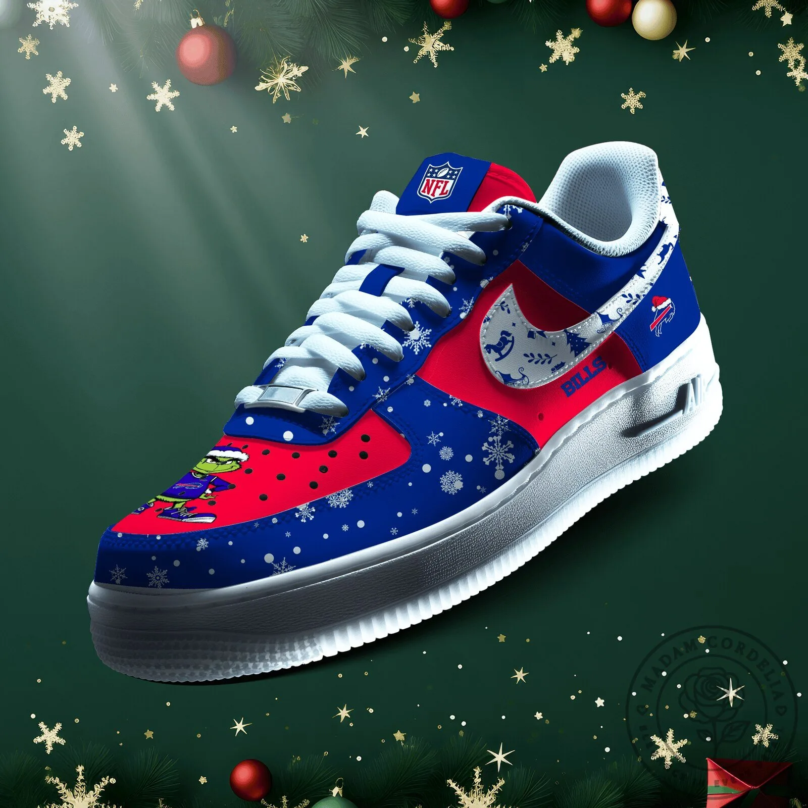 Buffalo Bills Christmas Snowflakes Low Top Sneakers Shoes