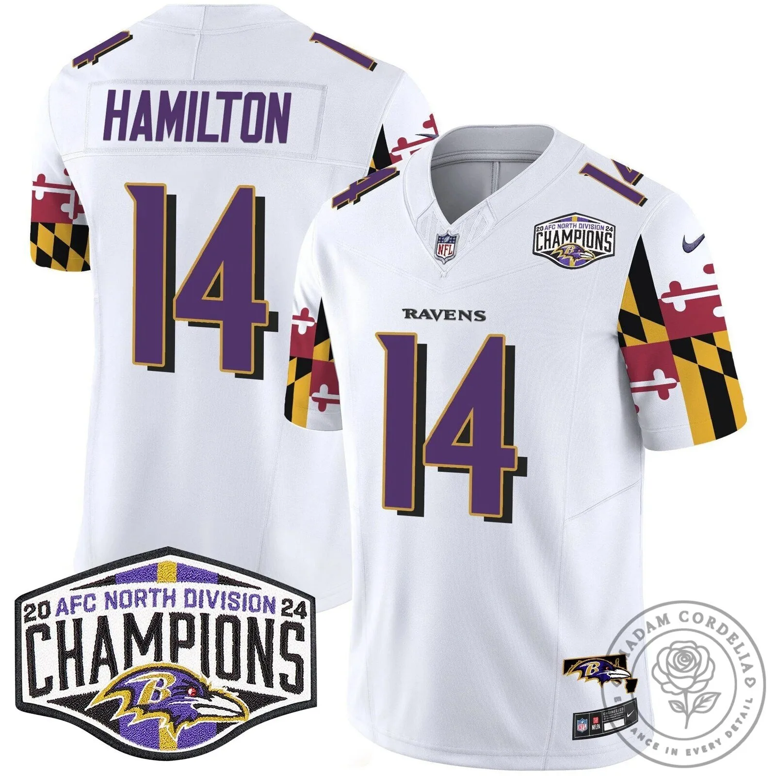 Baltimore Ravens 2024 AFC North Division Champions Henry Number 22 Football Jersey 44 Baltimore Ravens 2024 AFC North Division Champions Henry Number 22 Football Jersey