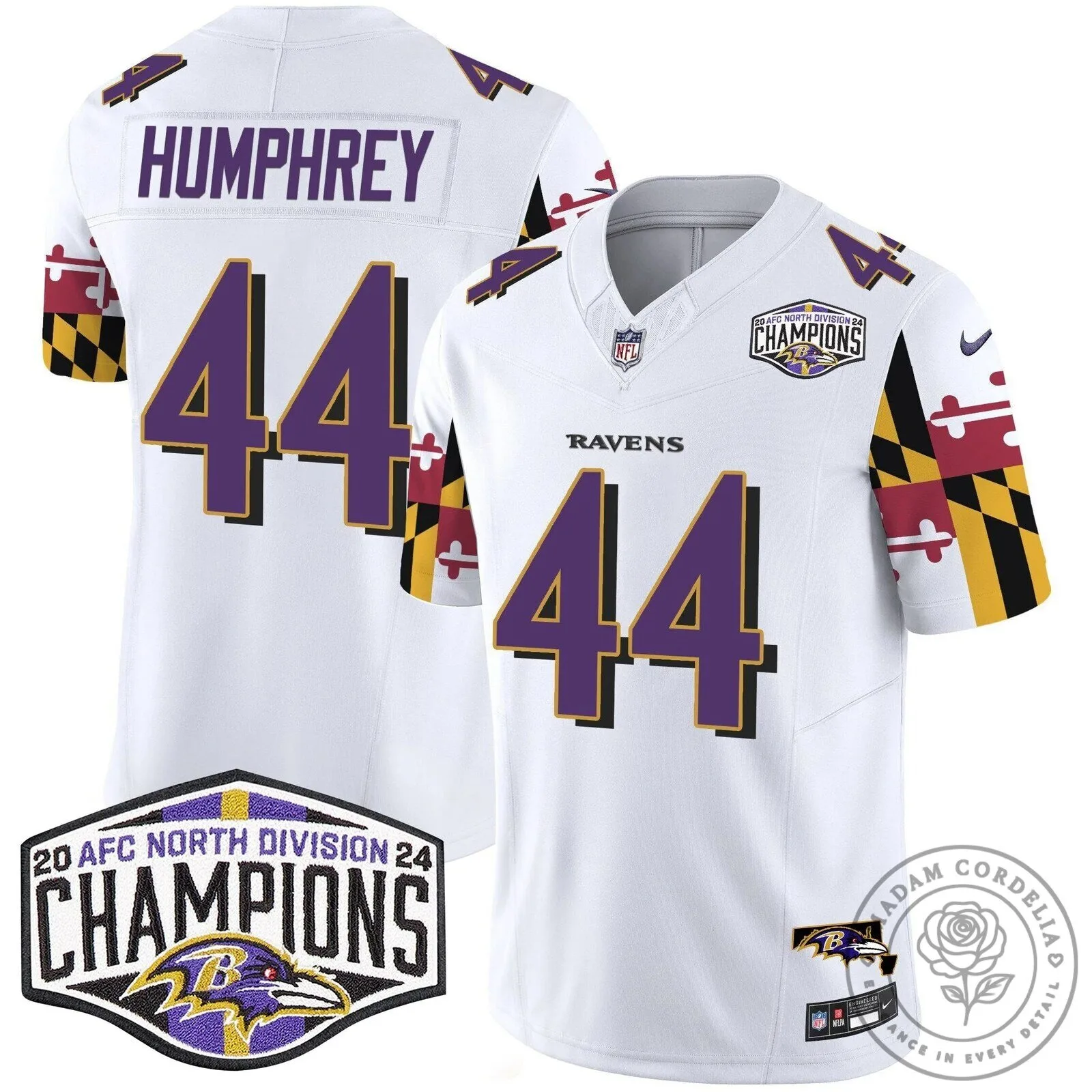 Baltimore Ravens 2024 AFC North Division Champions Henry Number 22 Football Jersey 45 Baltimore Ravens 2024 AFC North Division Champions Henry Number 22 Football Jersey