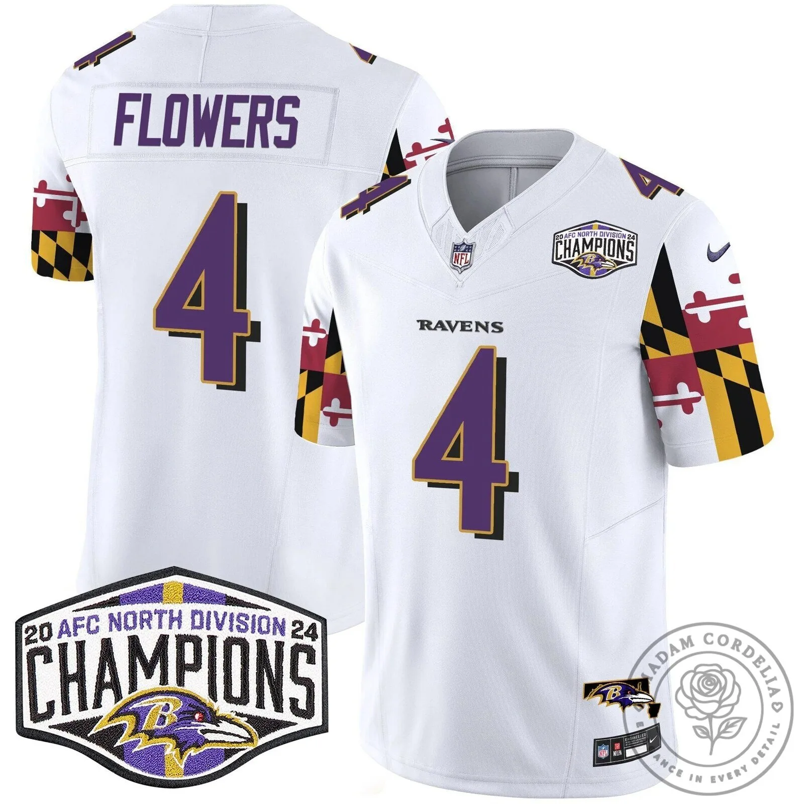 Baltimore Ravens 2024 AFC North Division Champions Henry Number 22 Football Jersey 47 Baltimore Ravens 2024 AFC North Division Champions Henry Number 22 Football Jersey