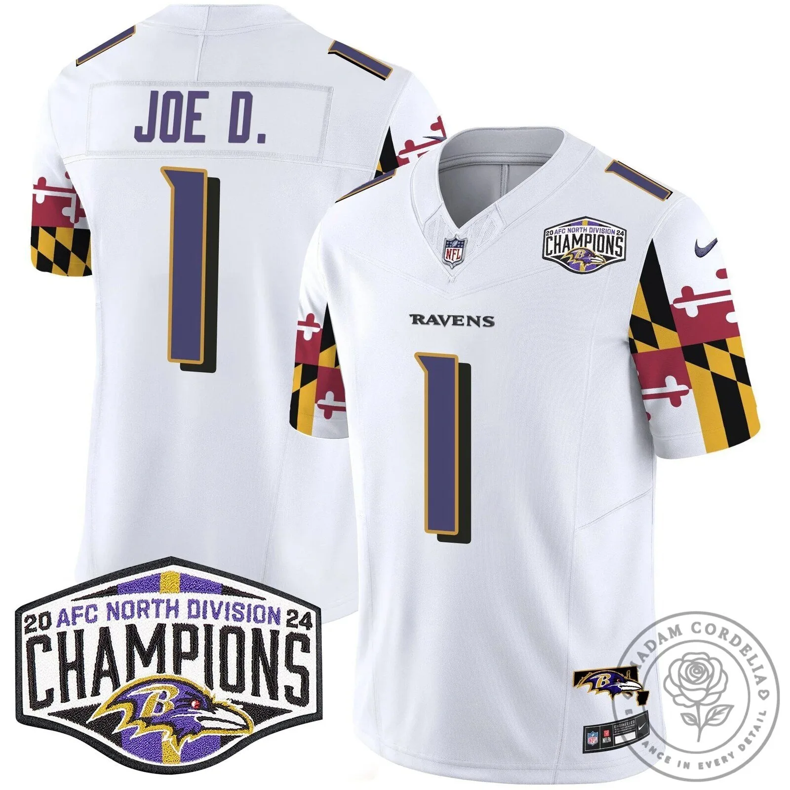 Baltimore Ravens 2024 AFC North Division Champions Henry Number 22 Football Jersey 49 Baltimore Ravens 2024 AFC North Division Champions Henry Number 22 Football Jersey