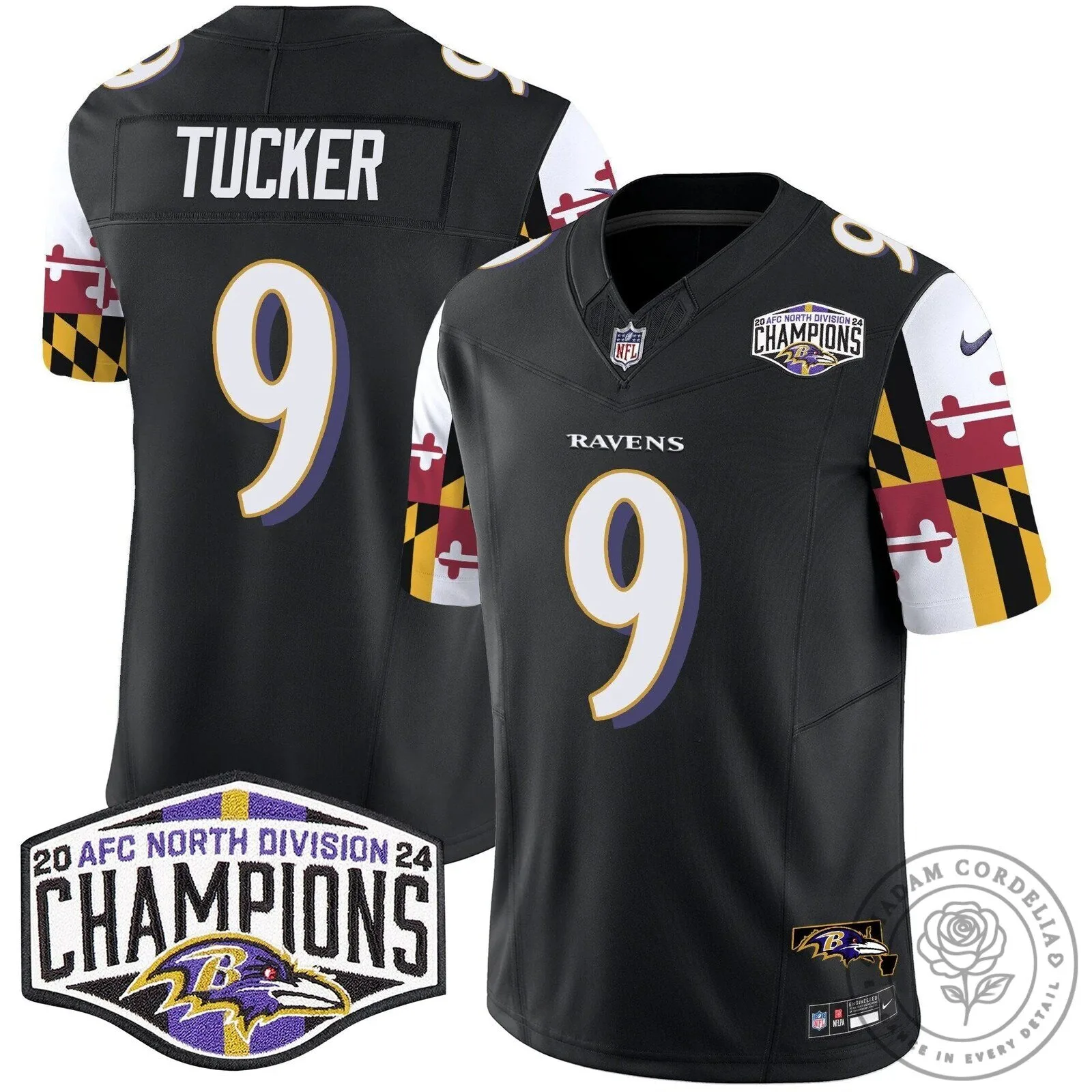 Baltimore Ravens 2024 AFC North Division Champions Henry Number 22 Football Jersey 53 Baltimore Ravens 2024 AFC North Division Champions Henry Number 22 Football Jersey