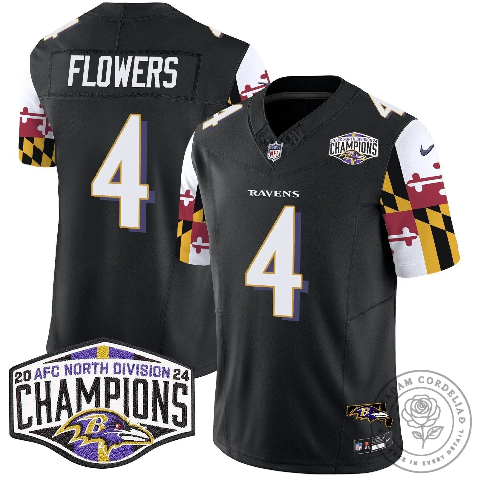 Baltimore Ravens 2024 AFC North Division Champions Henry Number 22 Football Jersey 57 Baltimore Ravens 2024 AFC North Division Champions Henry Number 22 Football Jersey