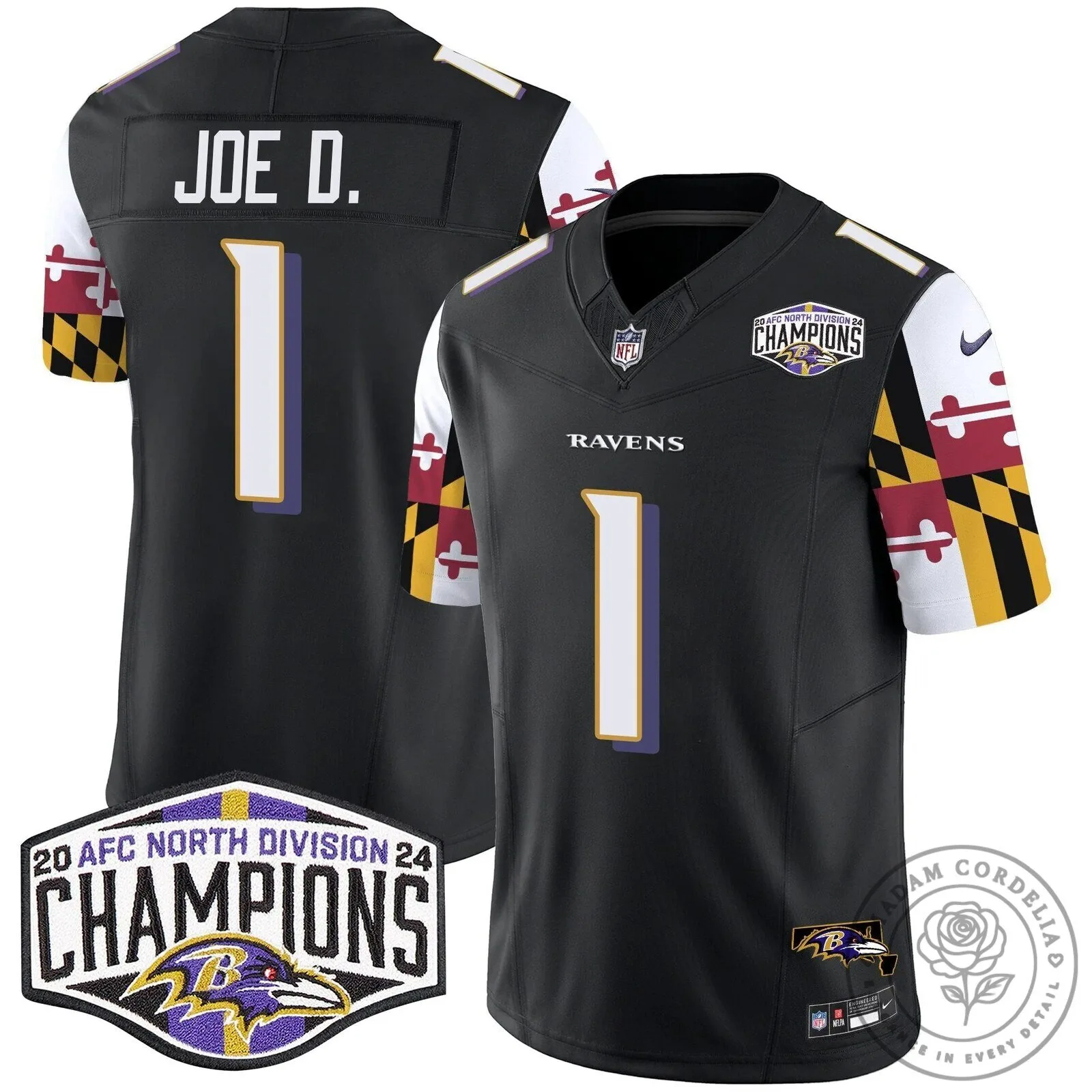 Baltimore Ravens 2024 AFC North Division Champions Henry Number 22 Football Jersey 59 Baltimore Ravens 2024 AFC North Division Champions Henry Number 22 Football Jersey