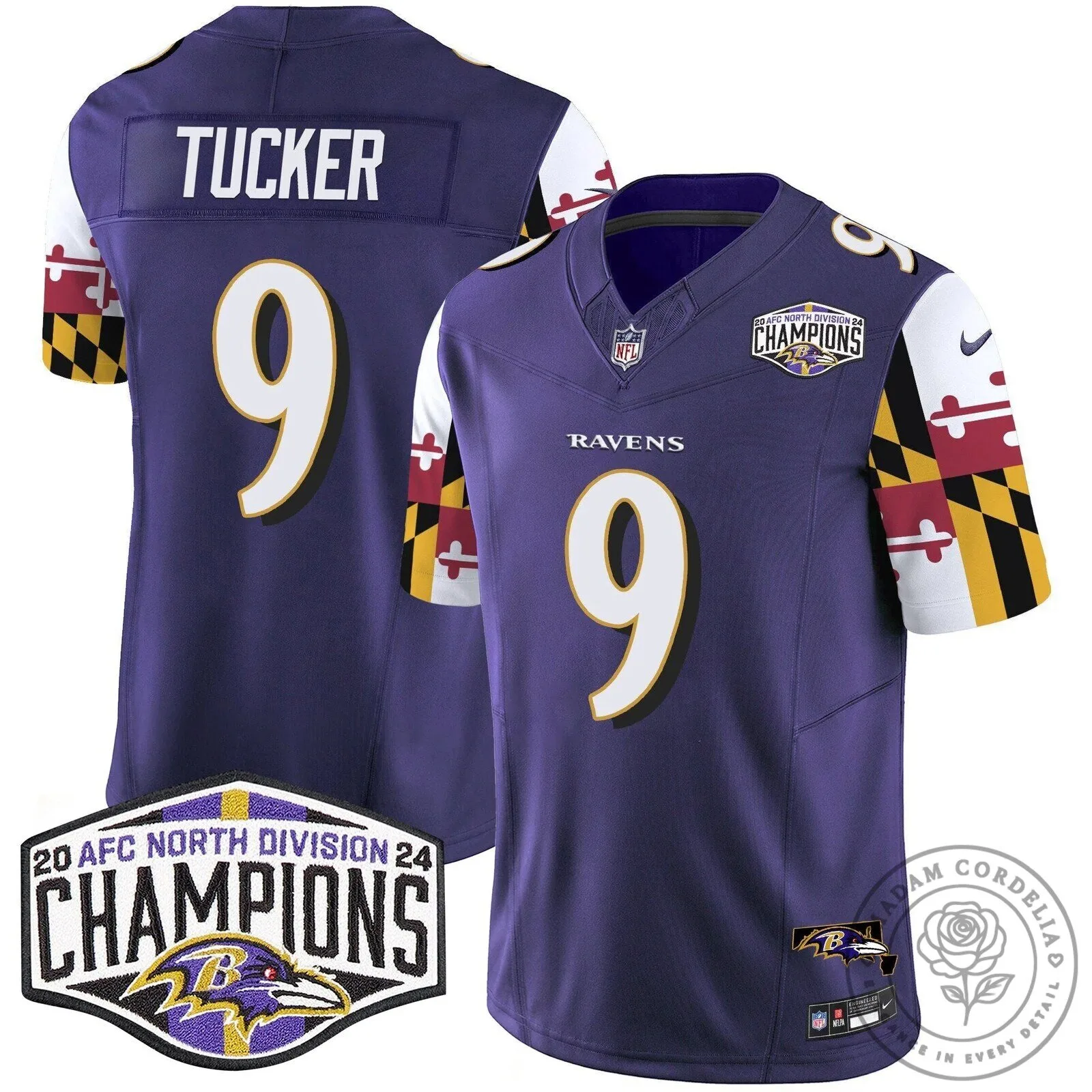 Baltimore Ravens 2024 AFC North Division Champions Henry Number 22 Football Jersey 62 Baltimore Ravens 2024 AFC North Division Champions Henry Number 22 Football Jersey