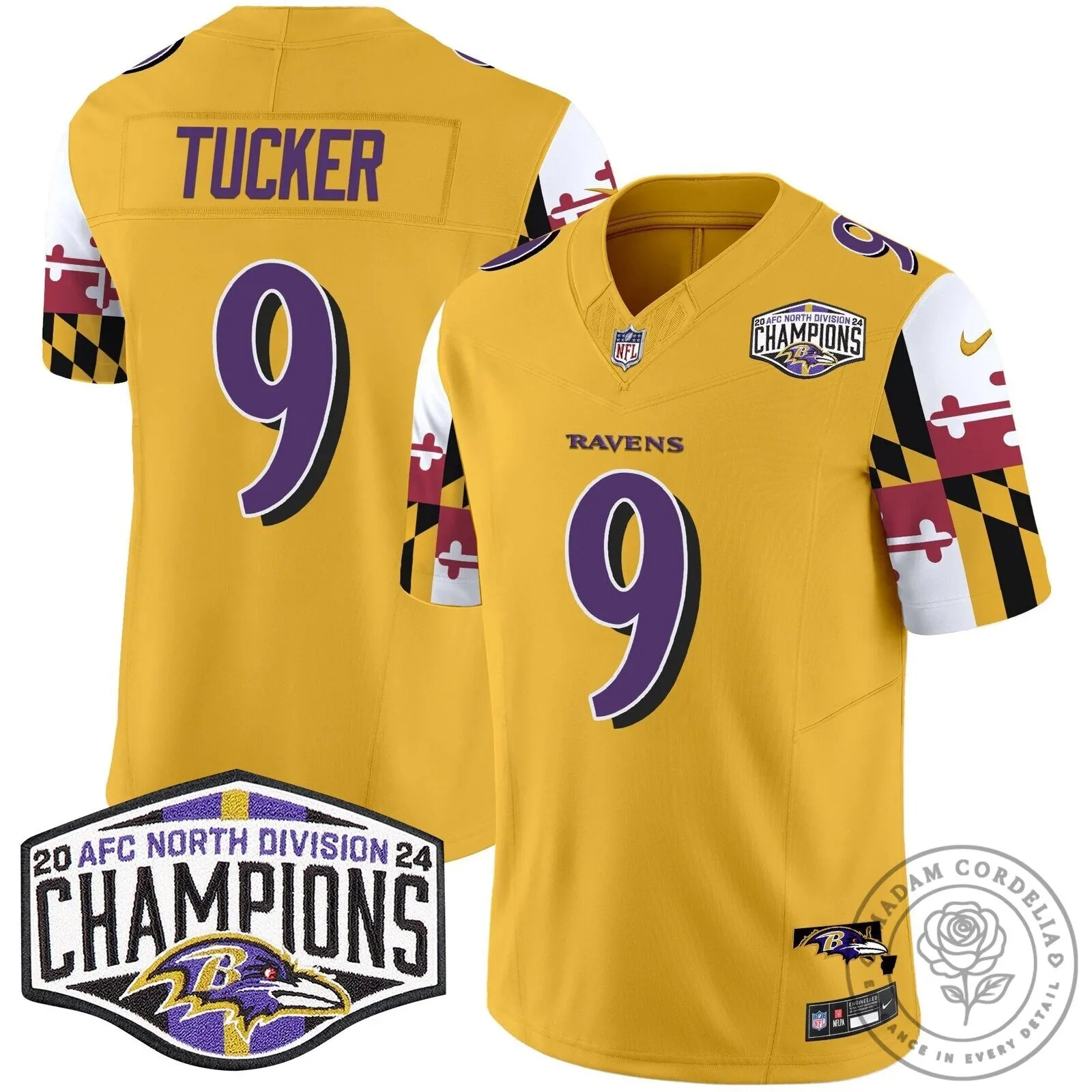 Baltimore Ravens 2024 AFC North Division Champions Henry Number 22 Football Jersey 63 Baltimore Ravens 2024 AFC North Division Champions Henry Number 22 Football Jersey
