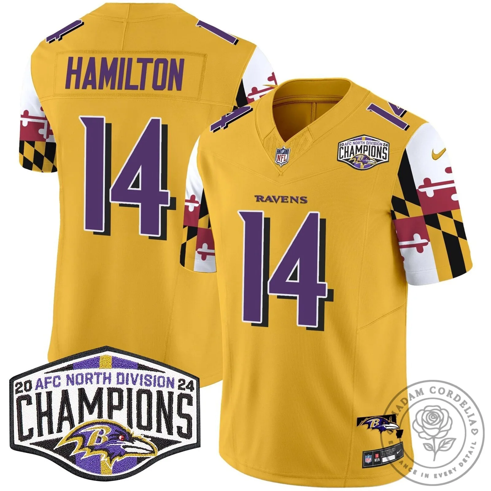 Baltimore Ravens 2024 AFC North Division Champions Henry Number 22 Football Jersey 64 Baltimore Ravens 2024 AFC North Division Champions Henry Number 22 Football Jersey