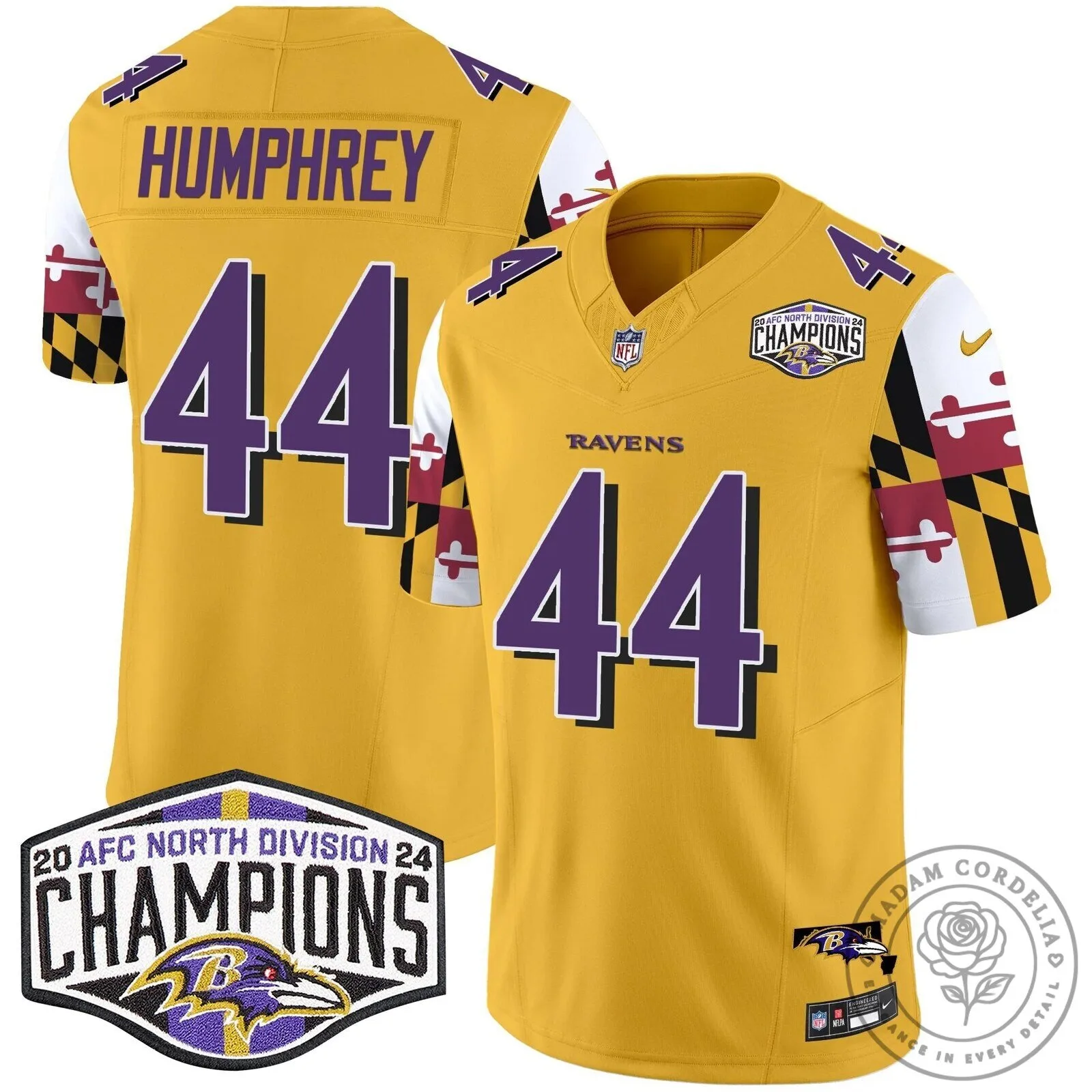 Baltimore Ravens 2024 AFC North Division Champions Henry Number 22 Football Jersey 65 Baltimore Ravens 2024 AFC North Division Champions Henry Number 22 Football Jersey