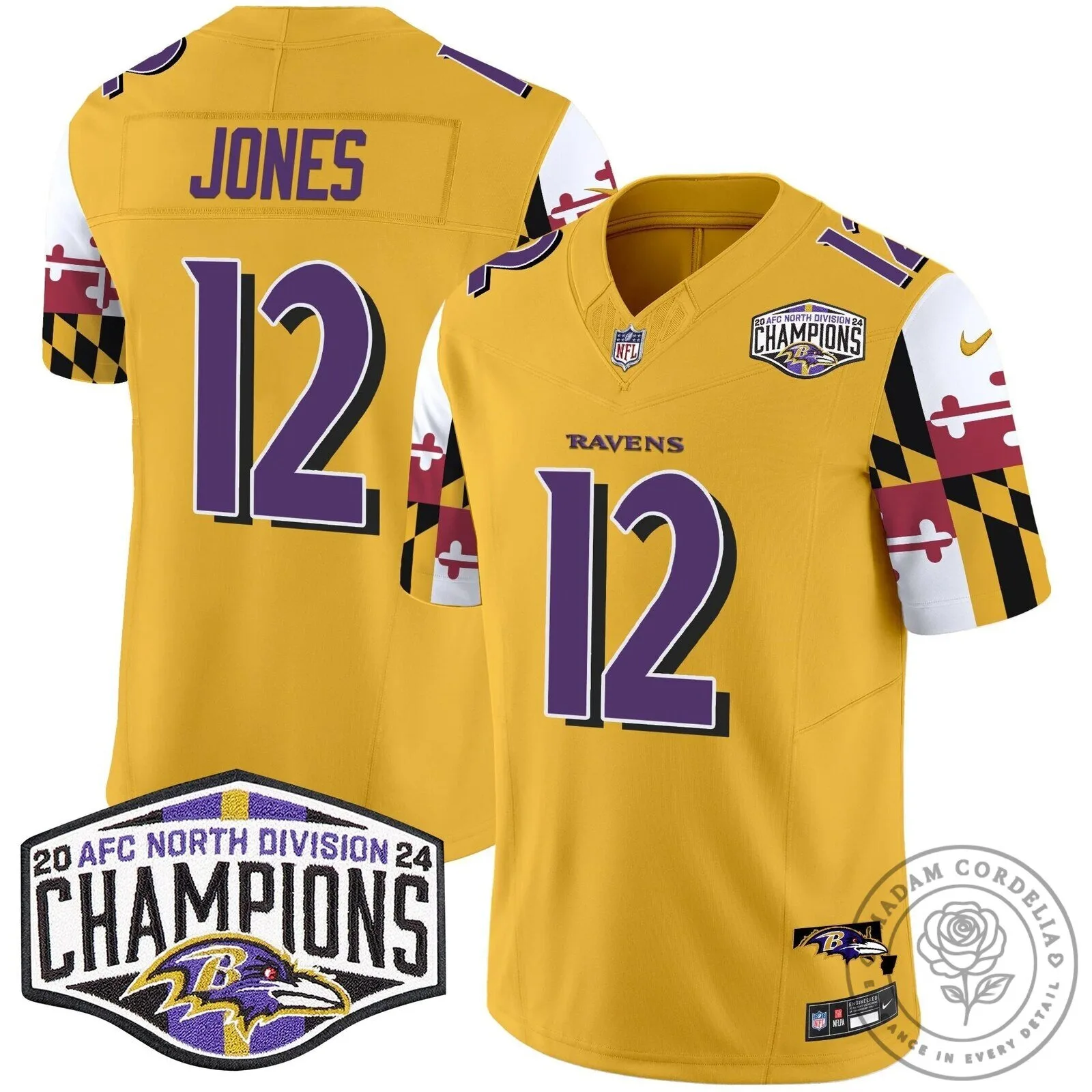 Baltimore Ravens 2024 AFC North Division Champions Henry Number 22 Football Jersey 68 Baltimore Ravens 2024 AFC North Division Champions Henry Number 22 Football Jersey