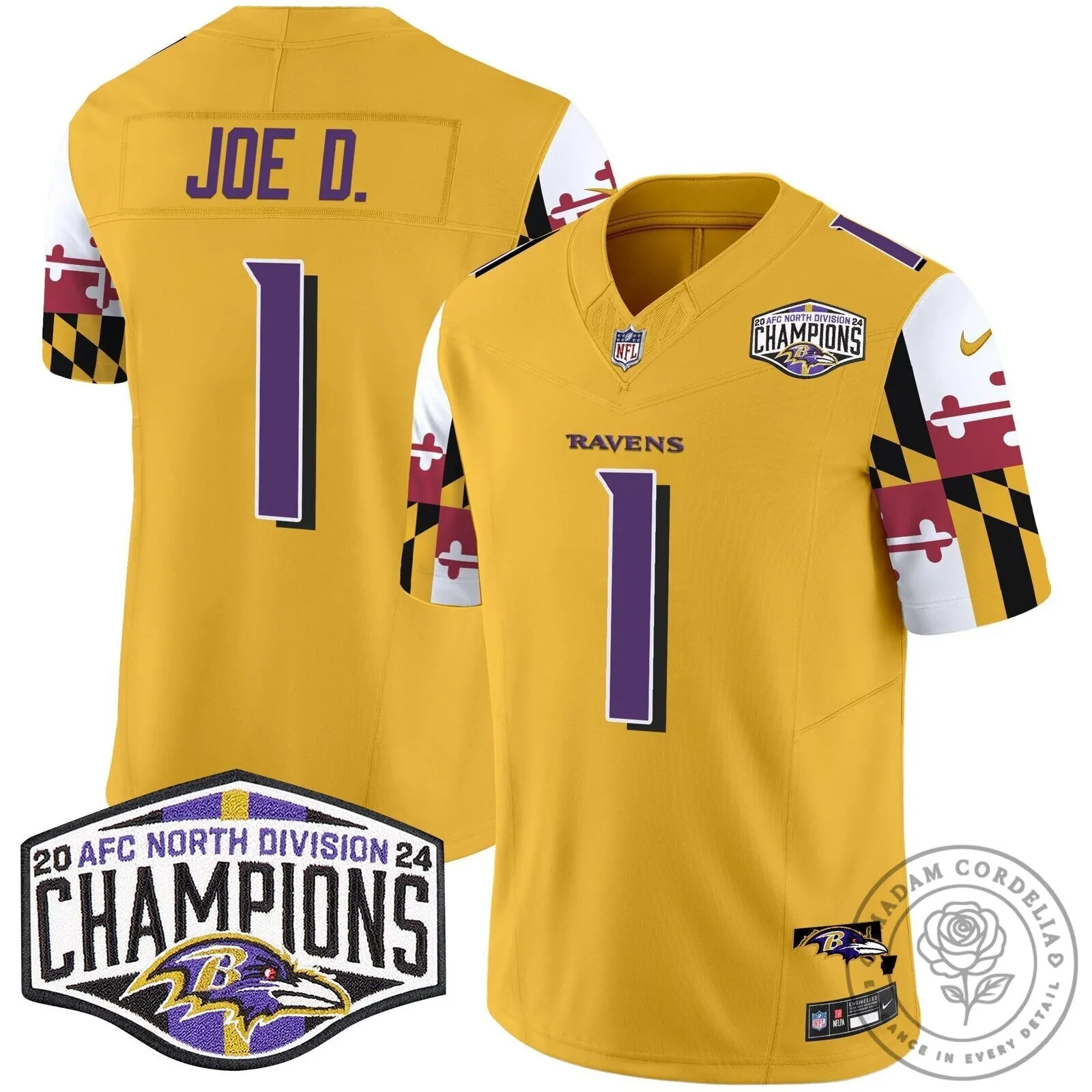 Baltimore Ravens 2024 AFC North Division Champions Henry Number 22 Football Jersey 69 Baltimore Ravens 2024 AFC North Division Champions Henry Number 22 Football Jersey