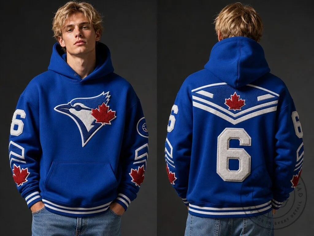 Toronto Blue Jays Maple Leaf Logo Royal Blue Hooded Sweatshirt