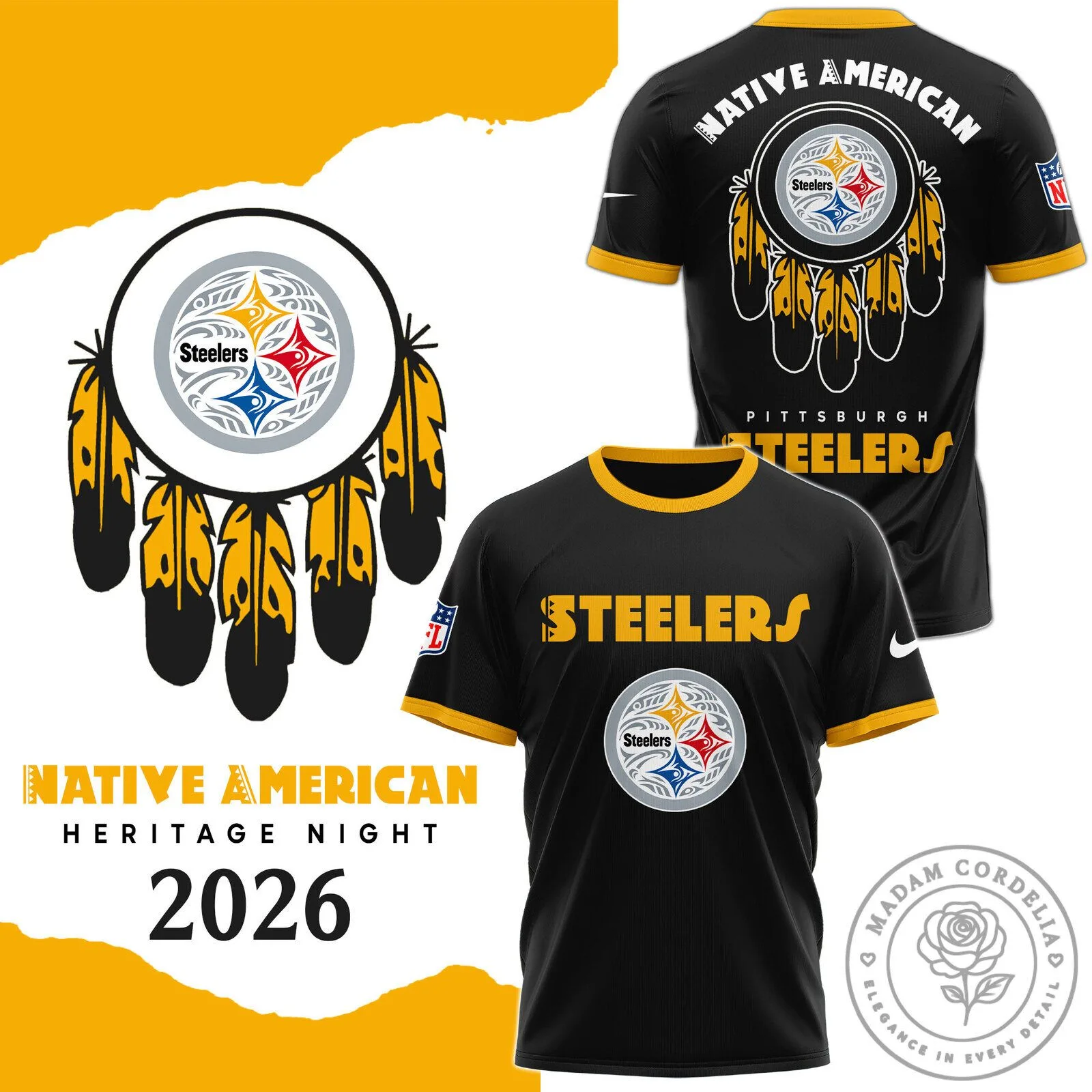 Pittsburgh Steelers Native American Heritage Night Black Football Jersey