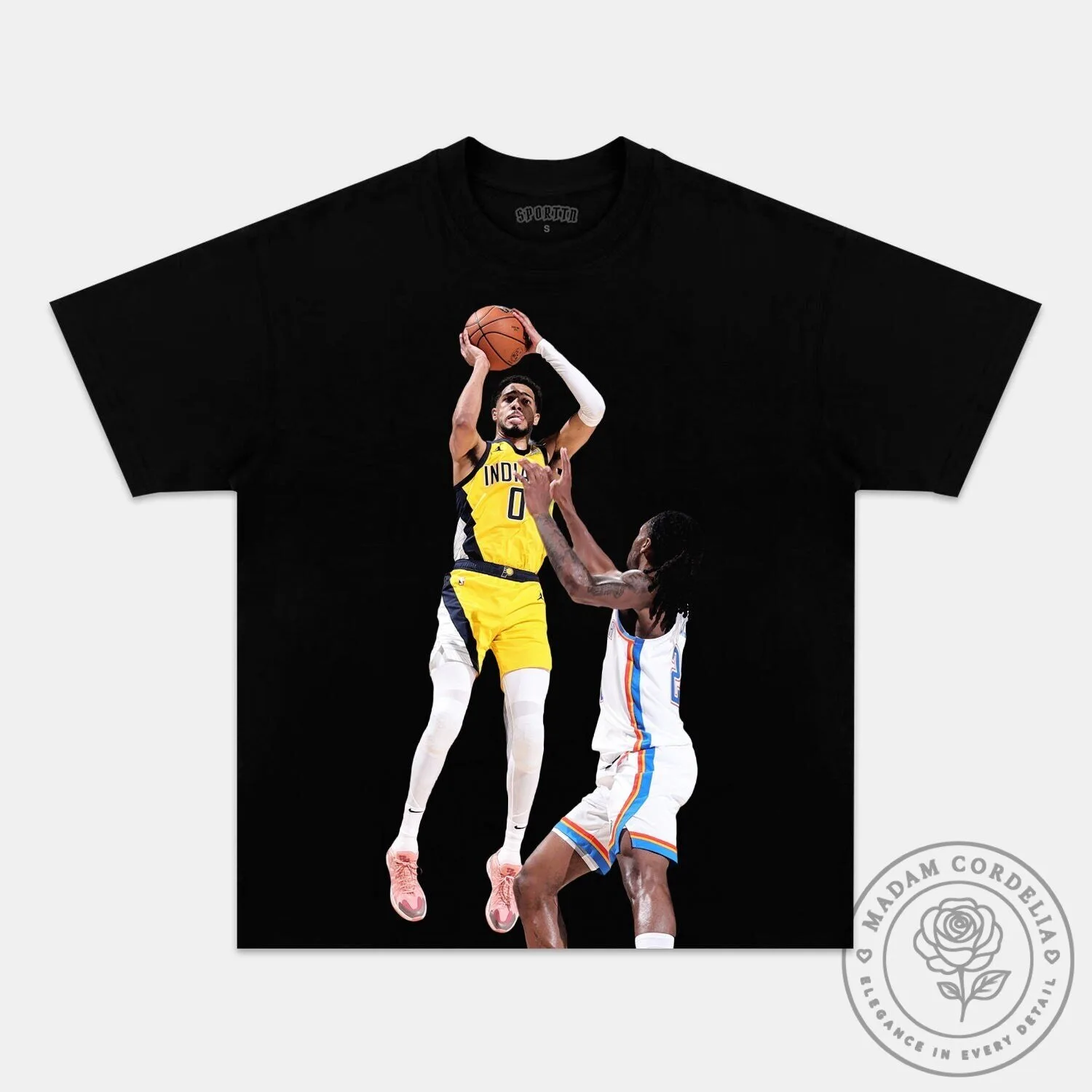 Tyrese Haliburton Indiana Pacers Basketball Player Black T-Shirt