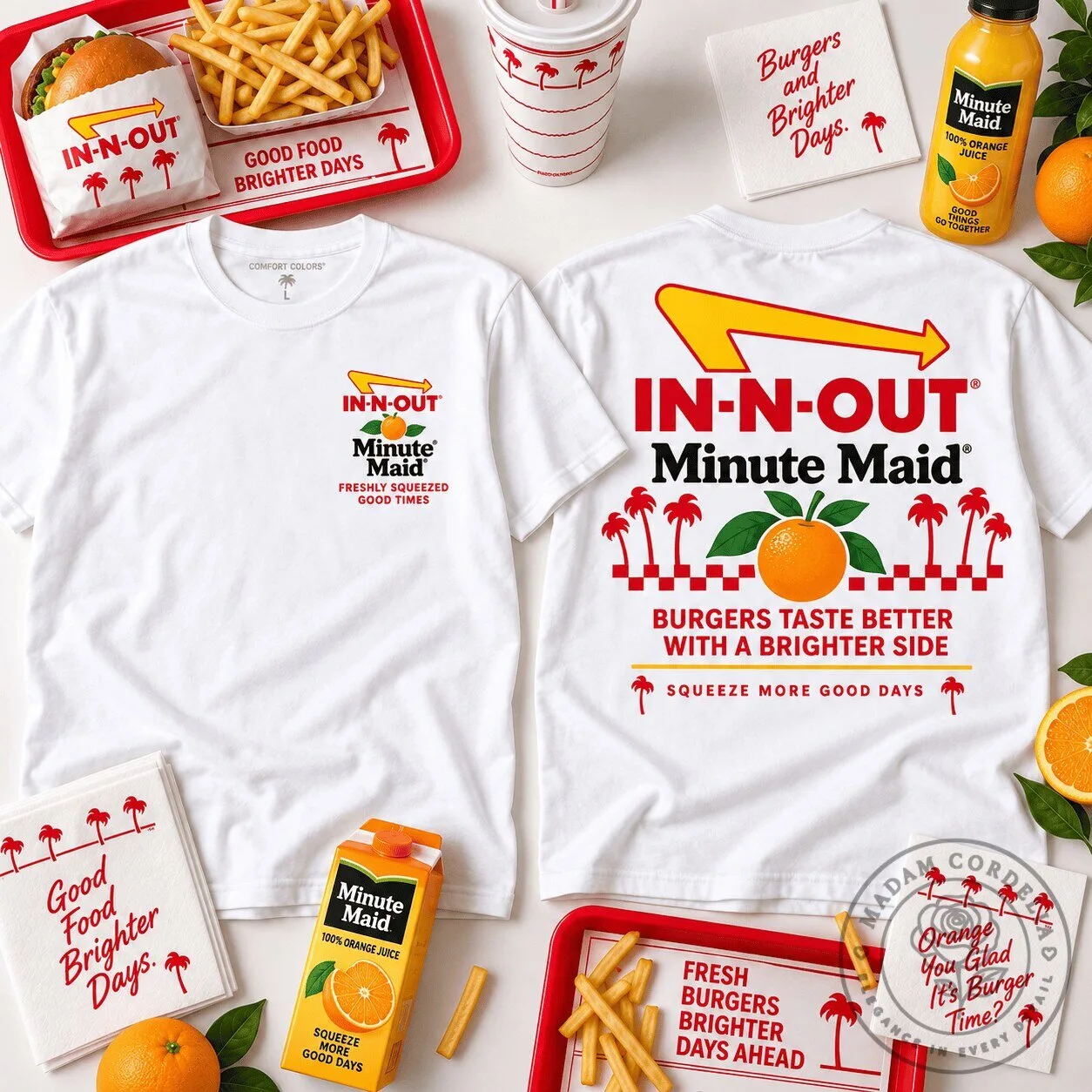 In-N-Out Burger Minute Maid Retro Graphic T-Shirt for Fast Food Lovers