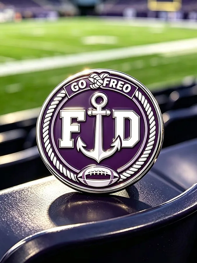 Go Freo Football Club Anchor Logo Round Pin Button