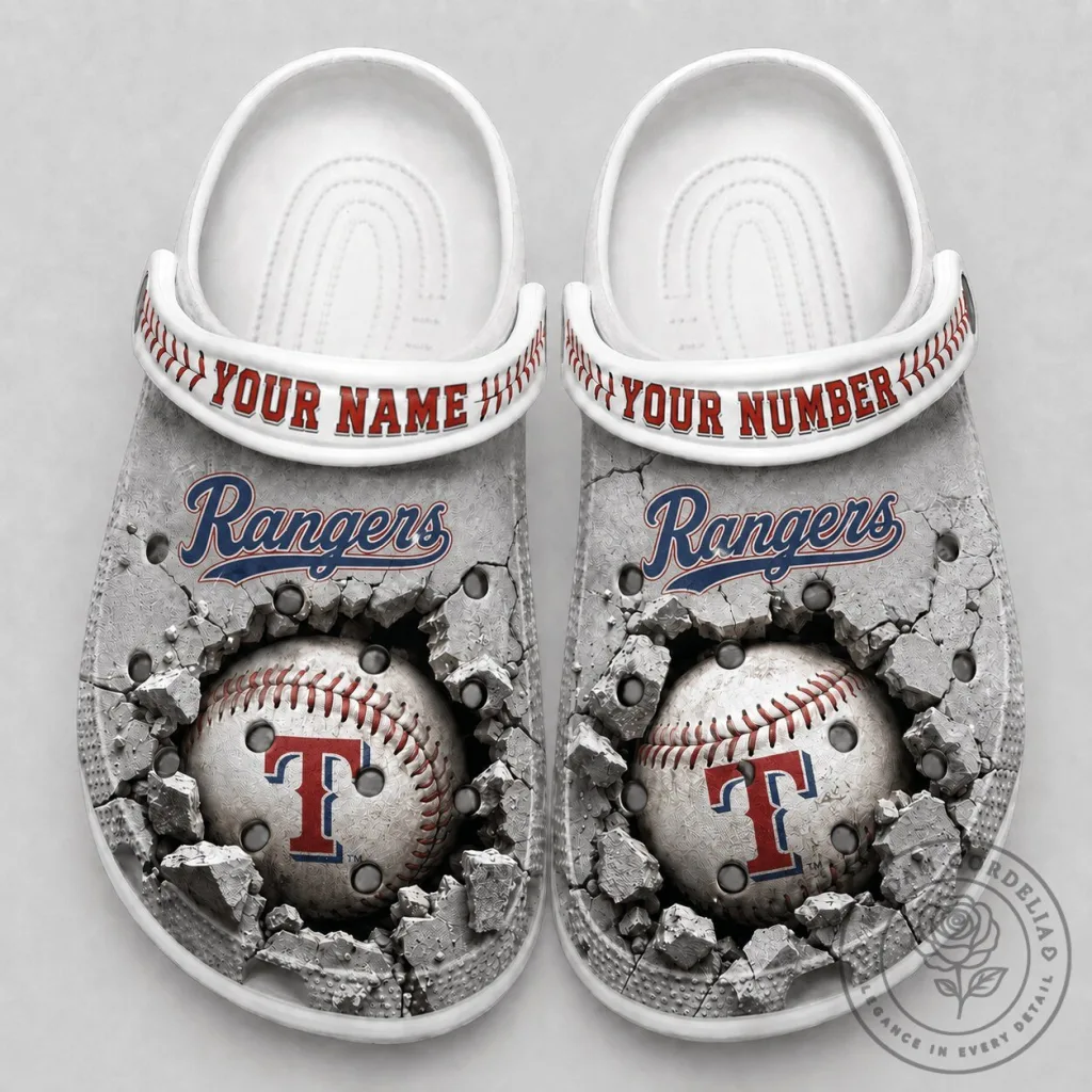 Texas Rangers Baseball Team Custom Name And Number Crocs Shoes Texas Rangers Baseball Team Custom Name And Number Crocs Shoes