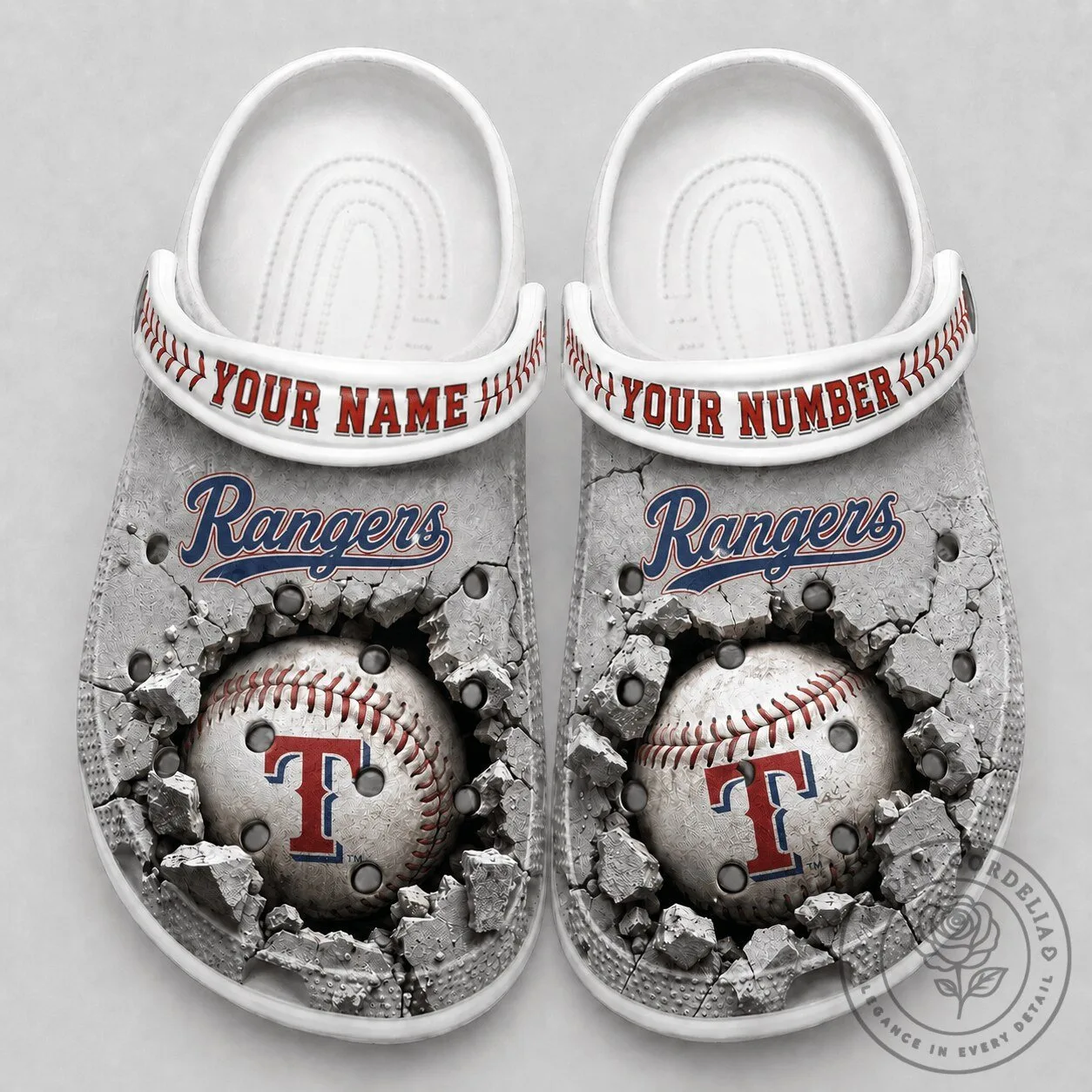 Texas Rangers Baseball Team Custom Name And Number Crocs Shoes