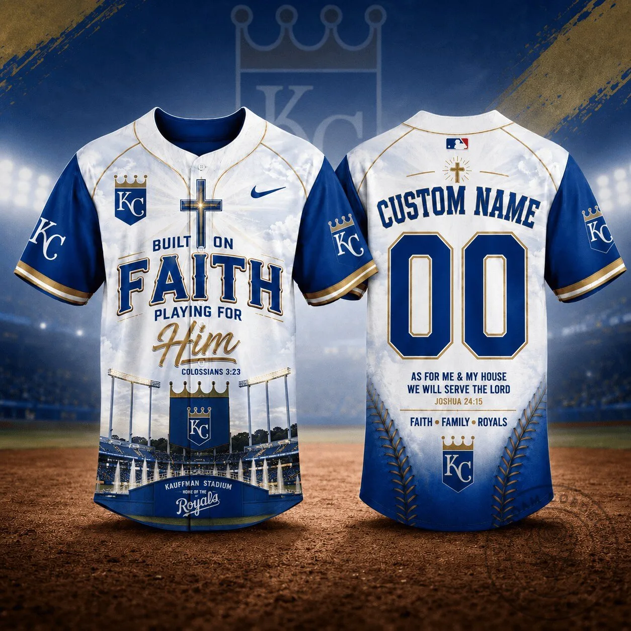 Kansas City Royals Baseball Jersey Built On Faith Playing For Him