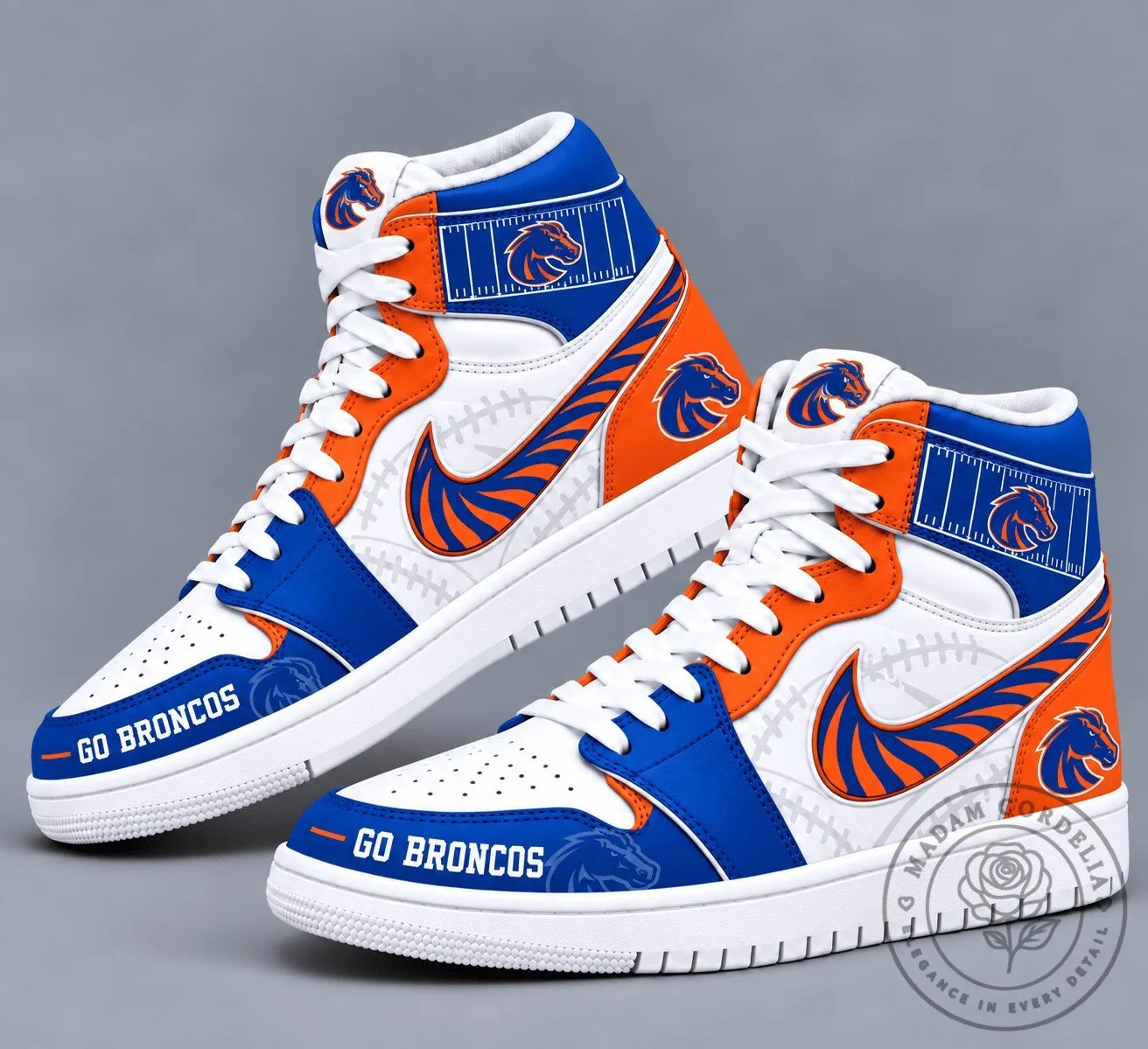 Boise State Broncos Football Mascot High Top Sneakers 2 Boise State Broncos Football Mascot High Top Sneakers