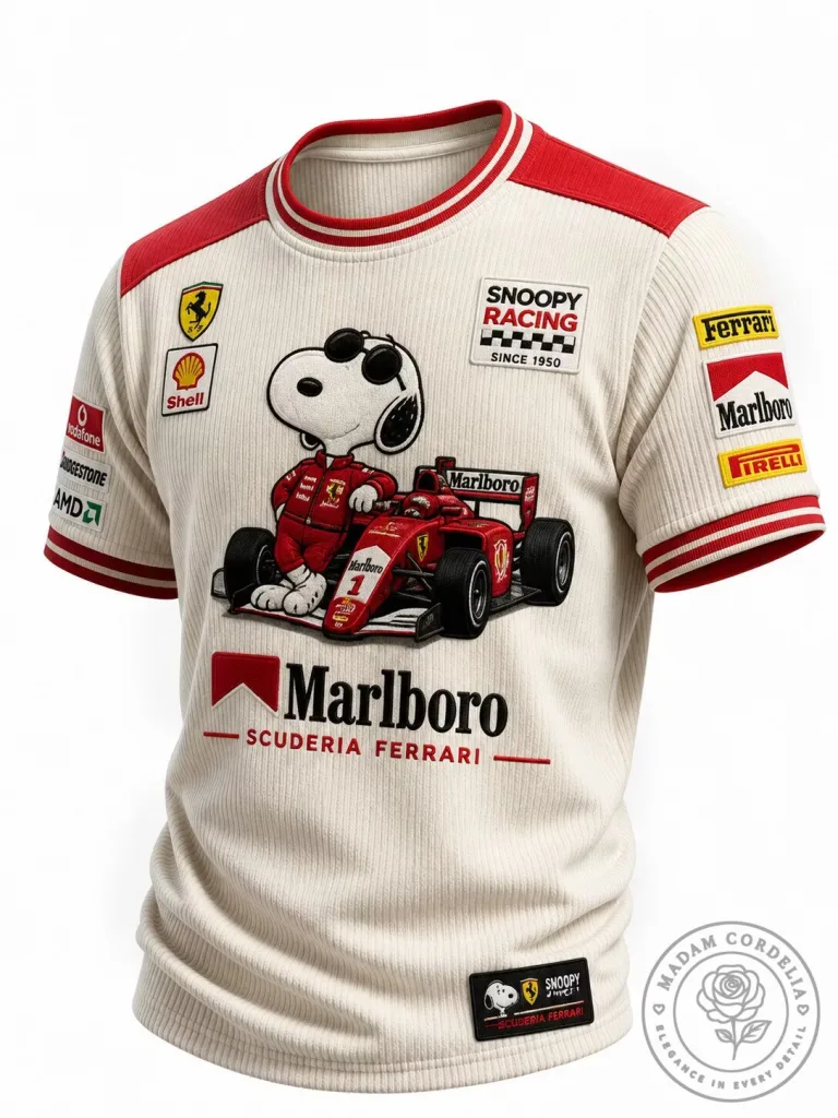 Snoopy Racing Ferrari Formula One Team Marlboro Short Sleeve T-Shirt