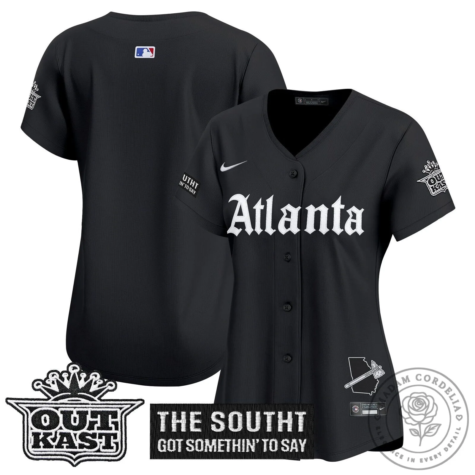Atlanta Braves Ronald Acuña Jr. Black Baseball Jersey for Women 39 Atlanta Braves Ronald Acuña Jr. Black Baseball Jersey for Women