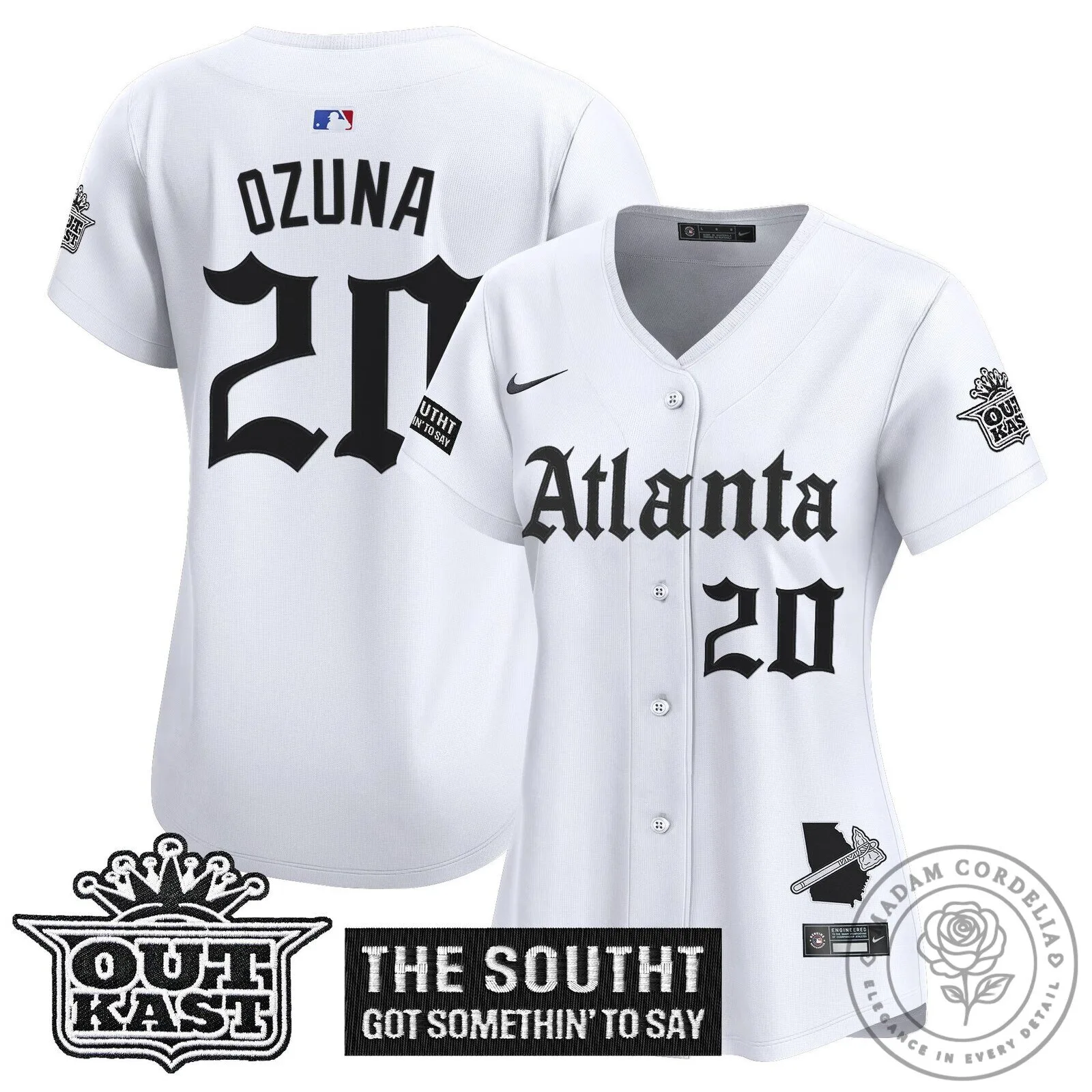 Atlanta Braves Ronald Acuña Jr. Black Baseball Jersey for Women 50 Atlanta Braves Ronald Acuña Jr. Black Baseball Jersey for Women