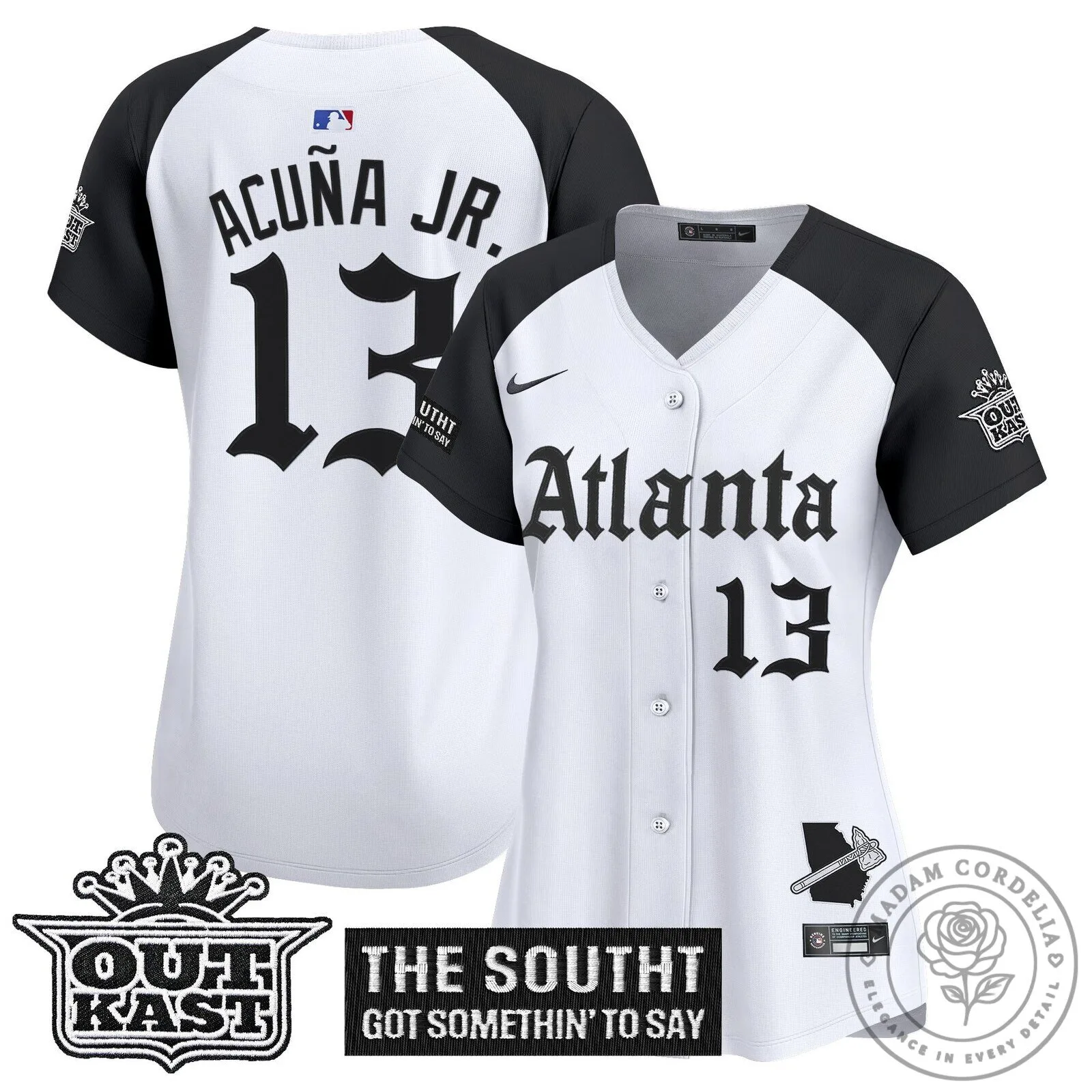 Atlanta Braves Ronald Acuña Jr. Black Baseball Jersey for Women 52 Atlanta Braves Ronald Acuña Jr. Black Baseball Jersey for Women
