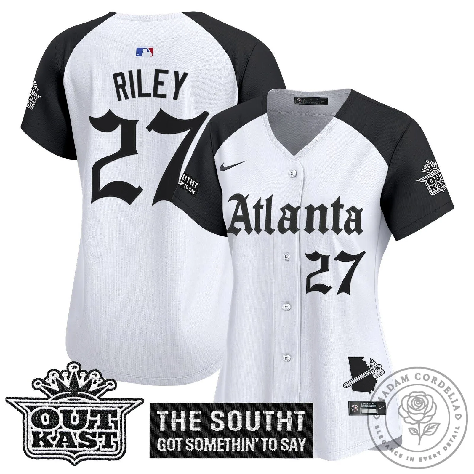 Atlanta Braves Ronald Acuña Jr. Black Baseball Jersey for Women 53 Atlanta Braves Ronald Acuña Jr. Black Baseball Jersey for Women